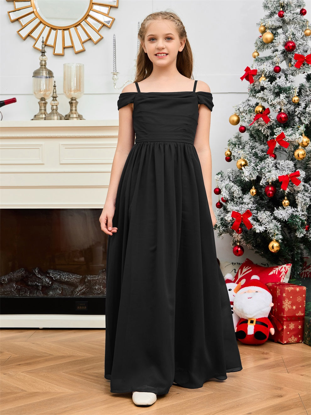 Wunderschönes Halter Chiffon Junior Brautjungfernkleid