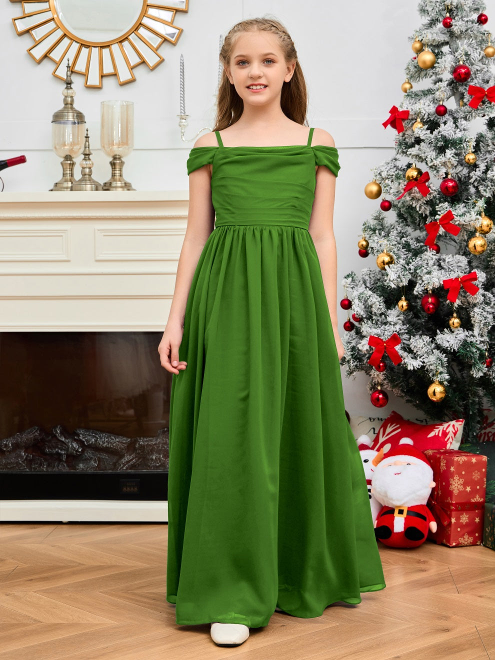 Wunderschönes Halter Chiffon Junior Brautjungfernkleid