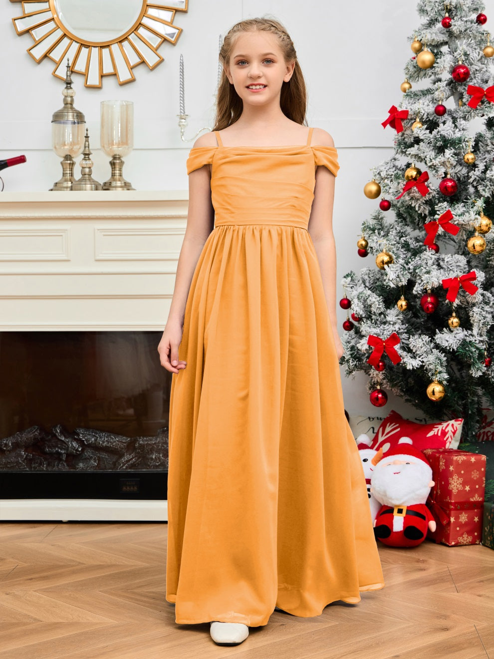 Wunderschönes Halter Chiffon Junior Brautjungfernkleid