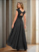 A-Linie Kappenärmel hoch niedrig Spitze Applikationen Chiffon Mutter der Braut Kleid