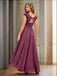 A-Linie Kappenärmel hoch niedrig Spitze Applikationen Chiffon Mutter der Braut Kleid