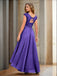 A-Linie Kappenärmel hoch niedrig Spitze Applikationen Chiffon Mutter der Braut Kleid