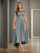 A-Linie Kappenärmel hoch niedrig Spitze Applikationen Chiffon Mutter der Braut Kleid