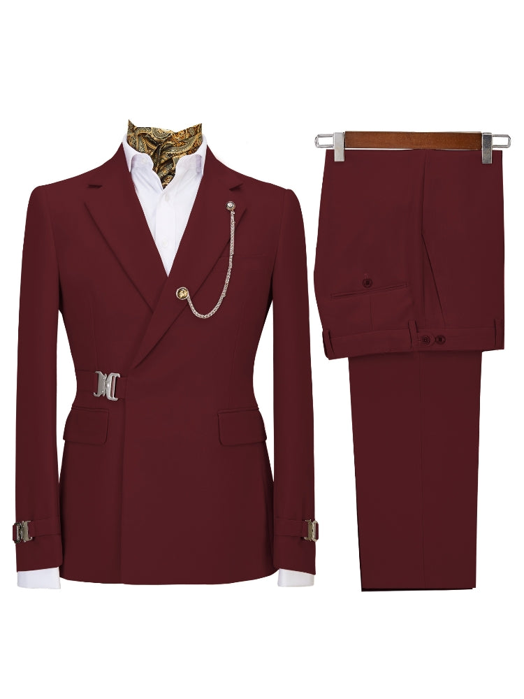 Herrenanzüge 2 Stück Slim Fit Anzug Set