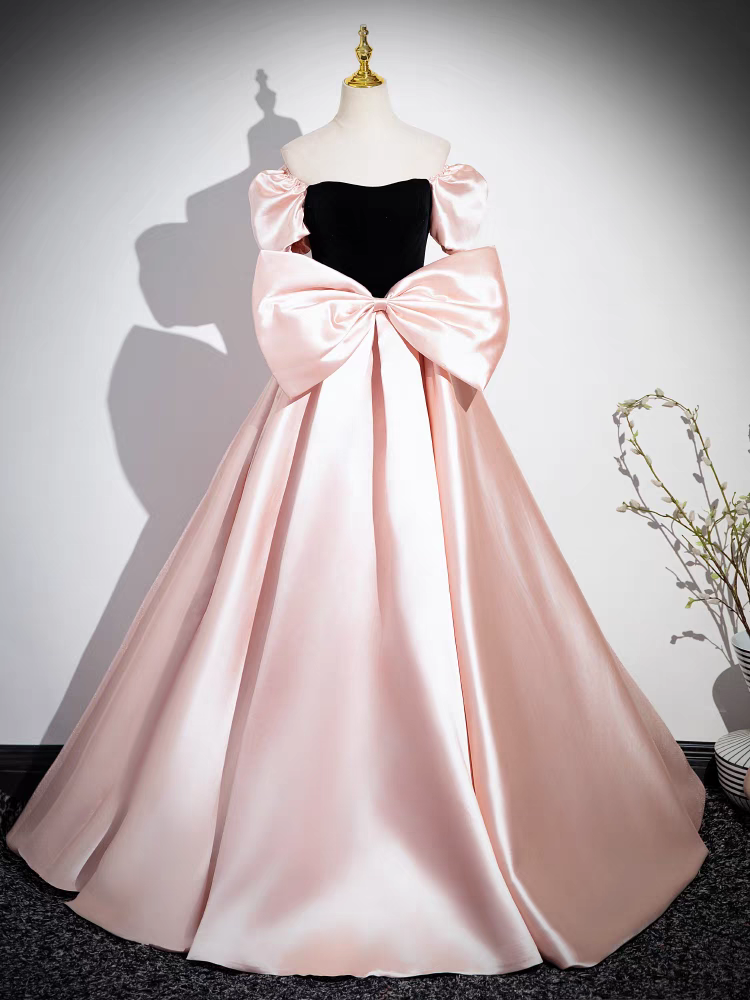 Entblößte Schulter Gerader Halsausschnitt Quinceanera Kleid mit Schmetterling Schleife