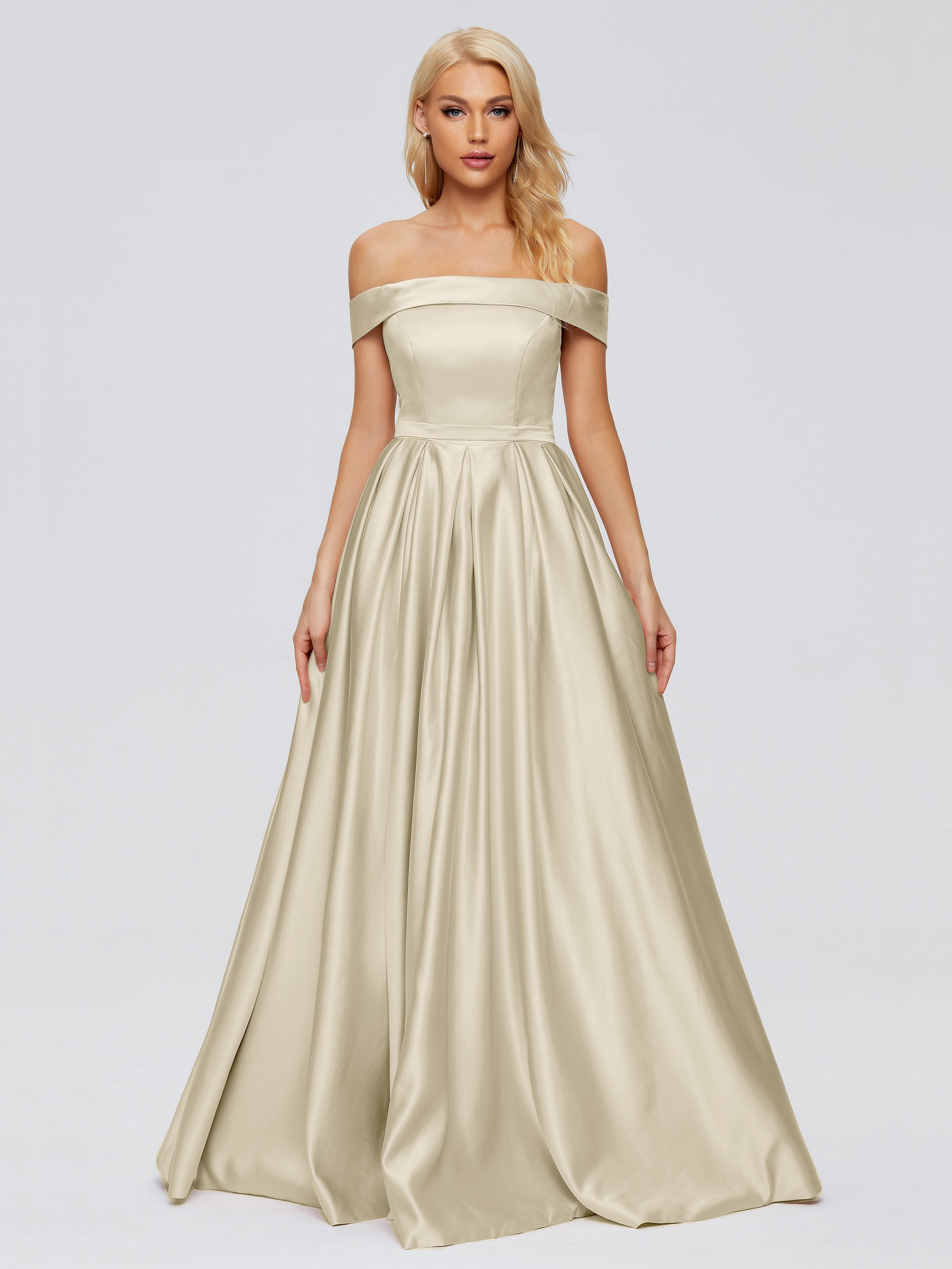 Annabelle Trägerlos Schlitz Satin Partykleid