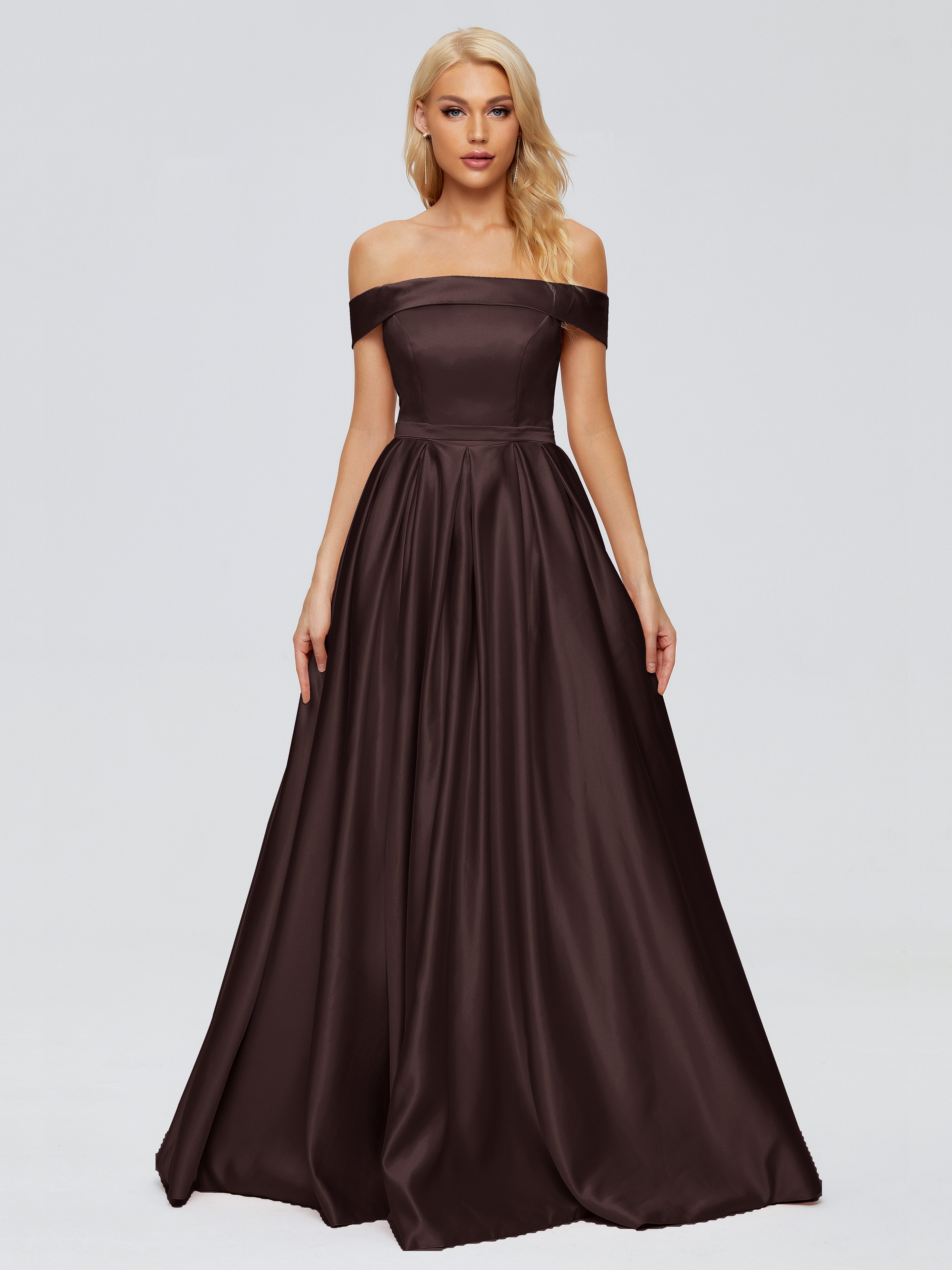 Annabelle Trägerlos Schlitz Satin Partykleid