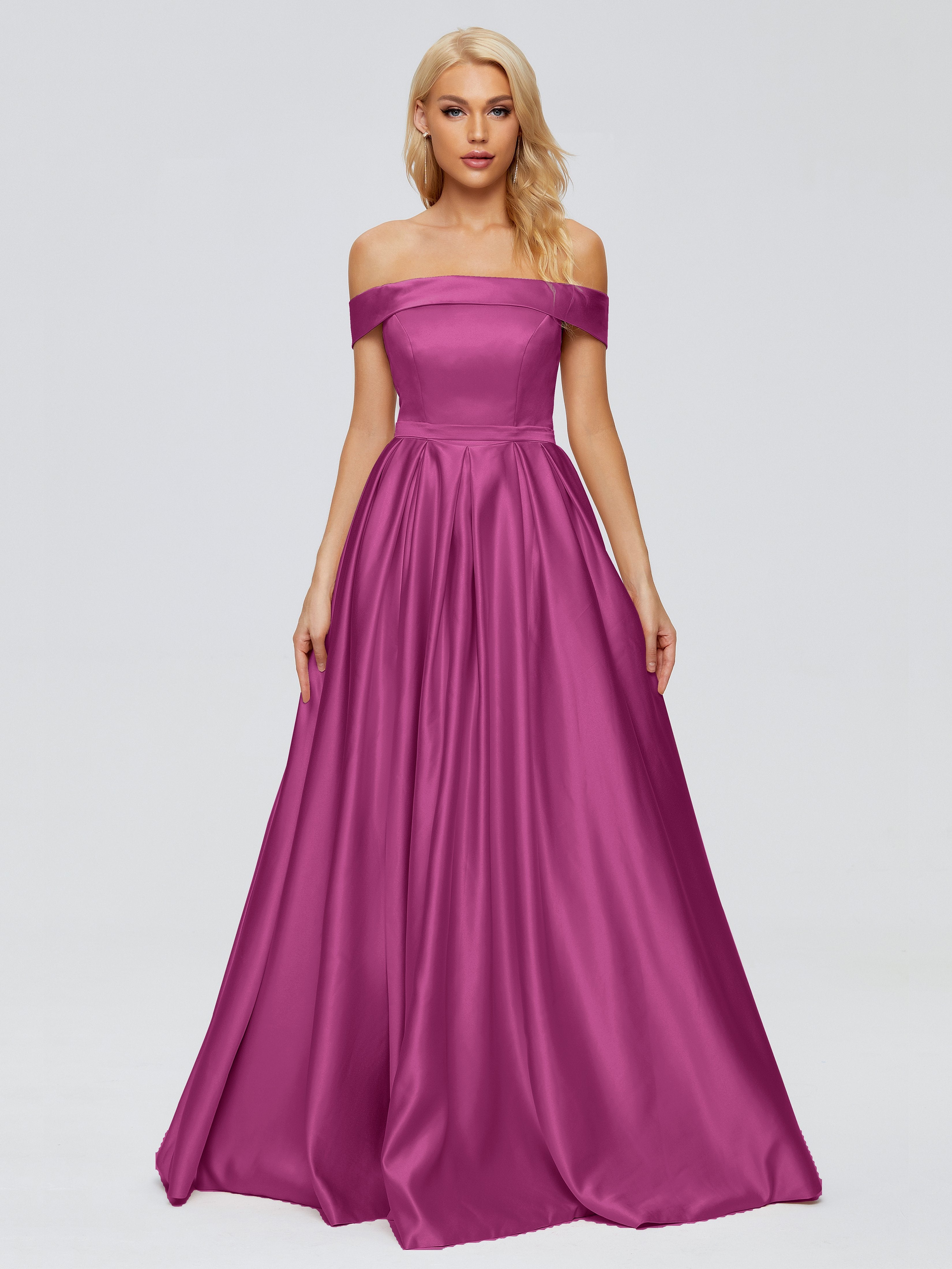 Annabelle Trägerlos Schlitz Satin Partykleid