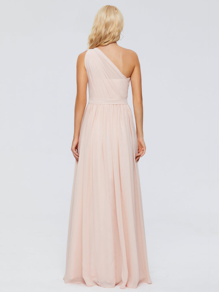 Arabella Ein-Schulter-Band Chiffon Brautjungfernkleider