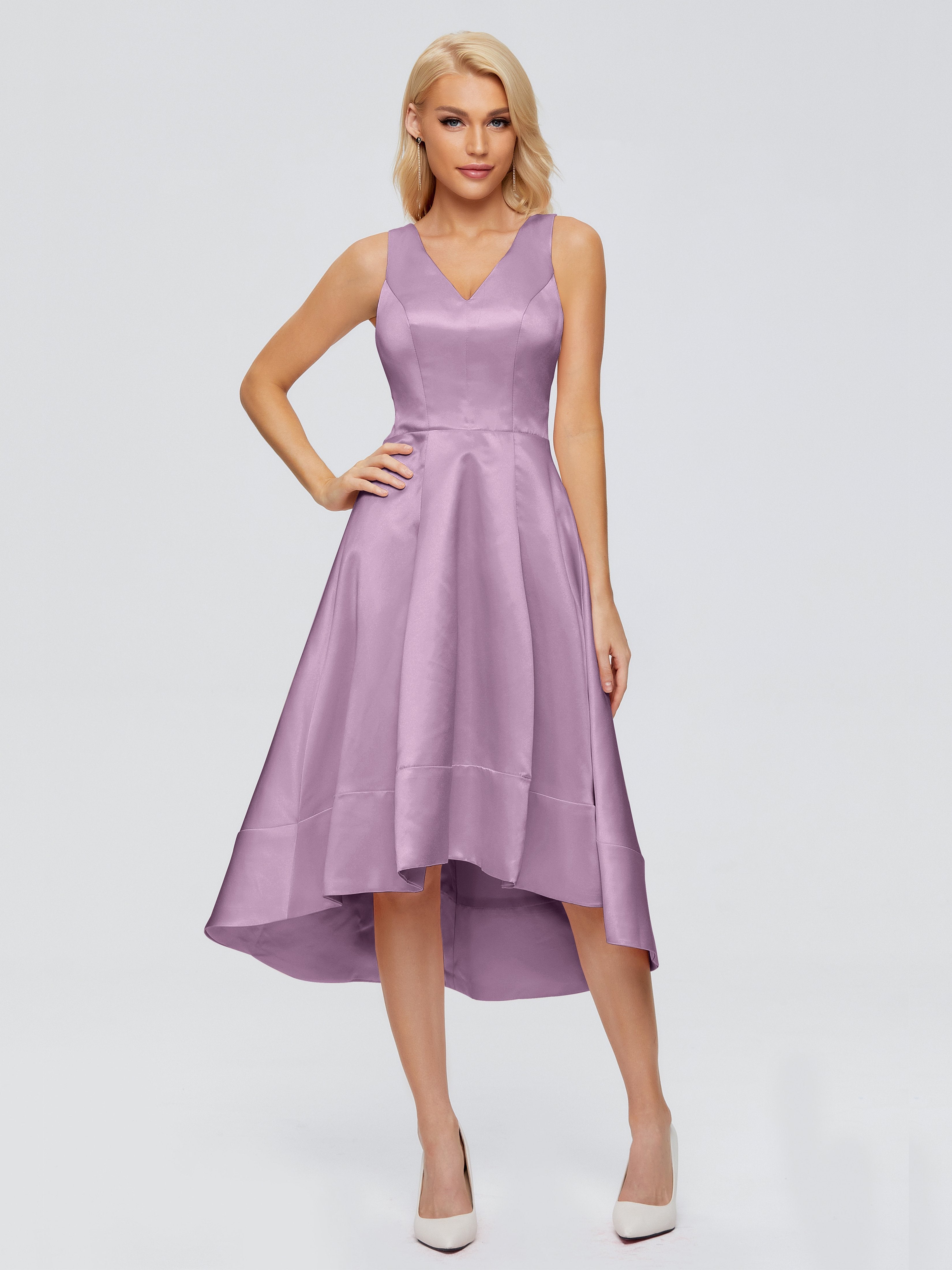 Ashley Träger Satin Partykleid