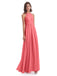 Ellianna A-Linie Bodenlange Spaghetti-Trägern Rücken-Reißverschluss Chiffon Lange Brautjungfernkleider