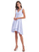 Esperanza A-Linie High-Low V-Ausschnitt Chiffon Kurze Brautjungfernkleider