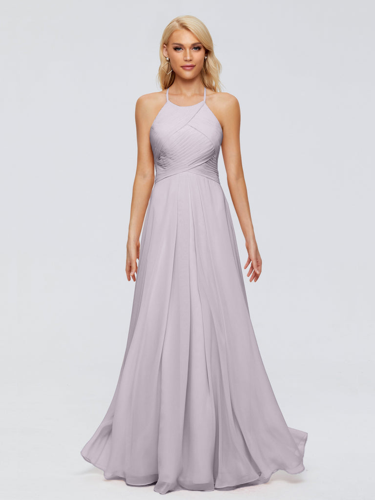 Finley A-Linie Hängehals Chiffon Brautjungfernkleider