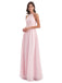 Mackenzie A-Linie Bodenlange Nackenträger Chiffon Lange Brautjungfernkleider