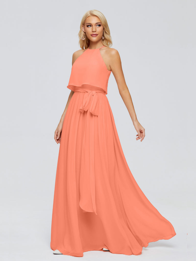 Jade A-Linie Hängehals Chiffon Brautjungfernkleider