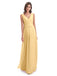 Kailee A-Linie Bodenlange V-Ausschnitt Chiffon Lange Brautjungfernkleider