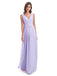 Kailee A-Linie Bodenlange V-Ausschnitt Chiffon Lange Brautjungfernkleider