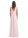 Kailee A-Linie Bodenlange V-Ausschnitt Chiffon Lange Brautjungfernkleider