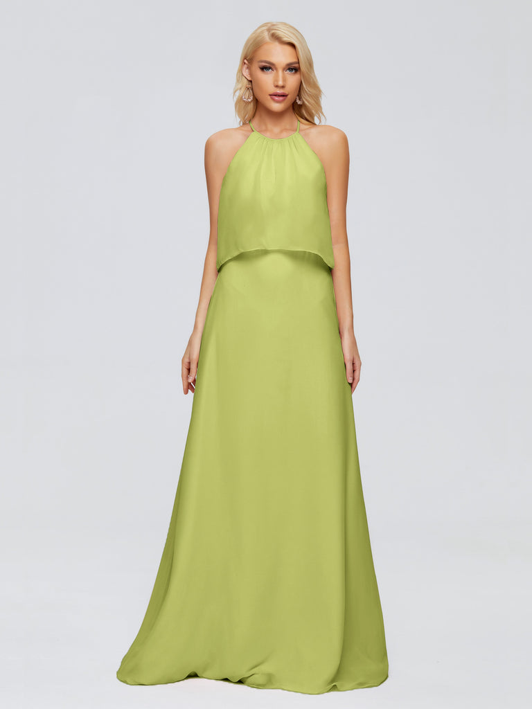 Liliana Column Hängehals Chiffon Brautjungfernkleider
