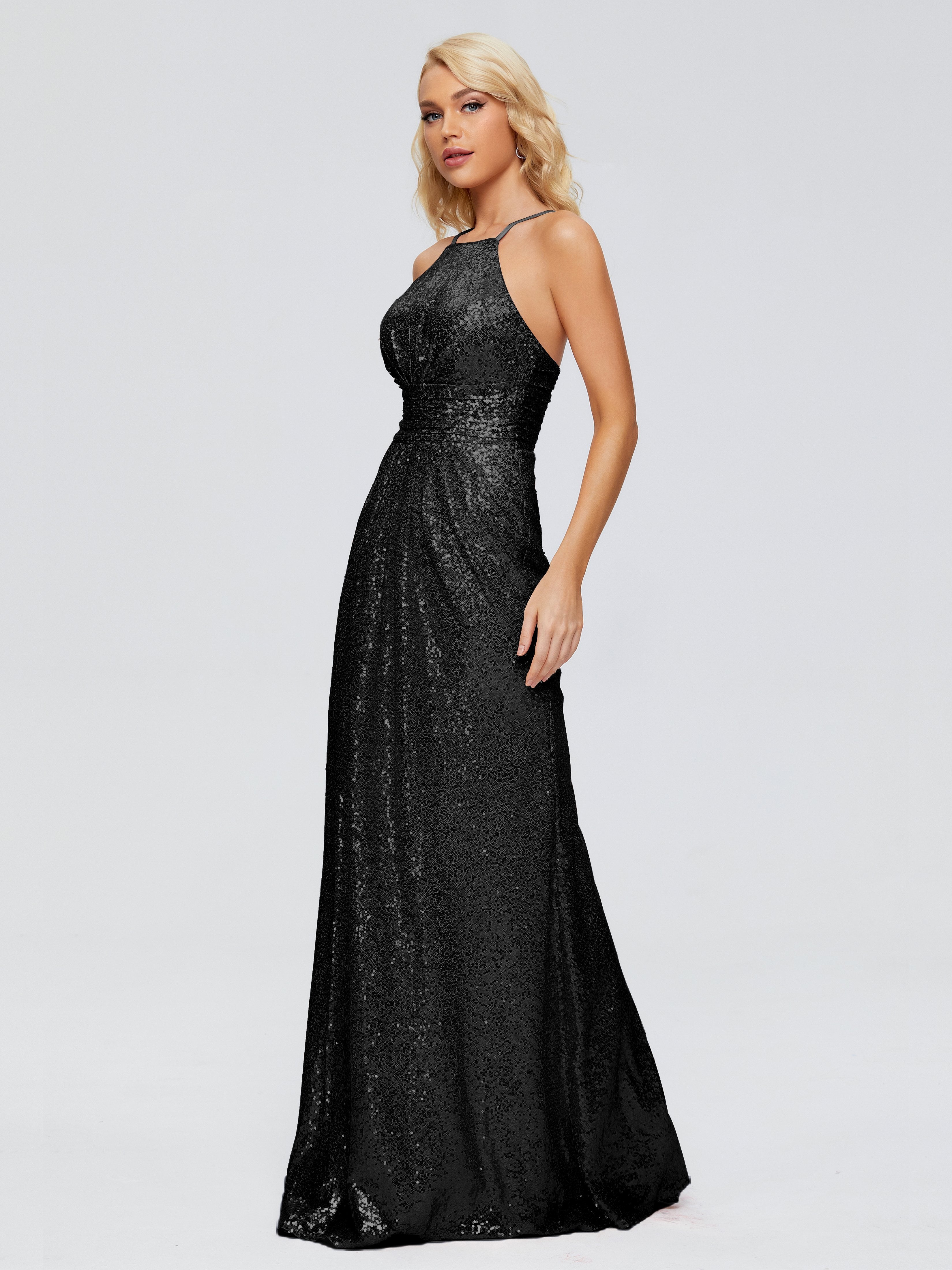 Mary Neckholder Meerjungfrau Pailletten Partykleid