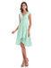 Renee A-Linie Knielange V-Ausschnitt Chiffon Kurze Brautjungfernkleider