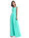 Saoirse A-Linie Bodenlange V-Ausschnitt Chiffon Lange Brautjungfernkleider