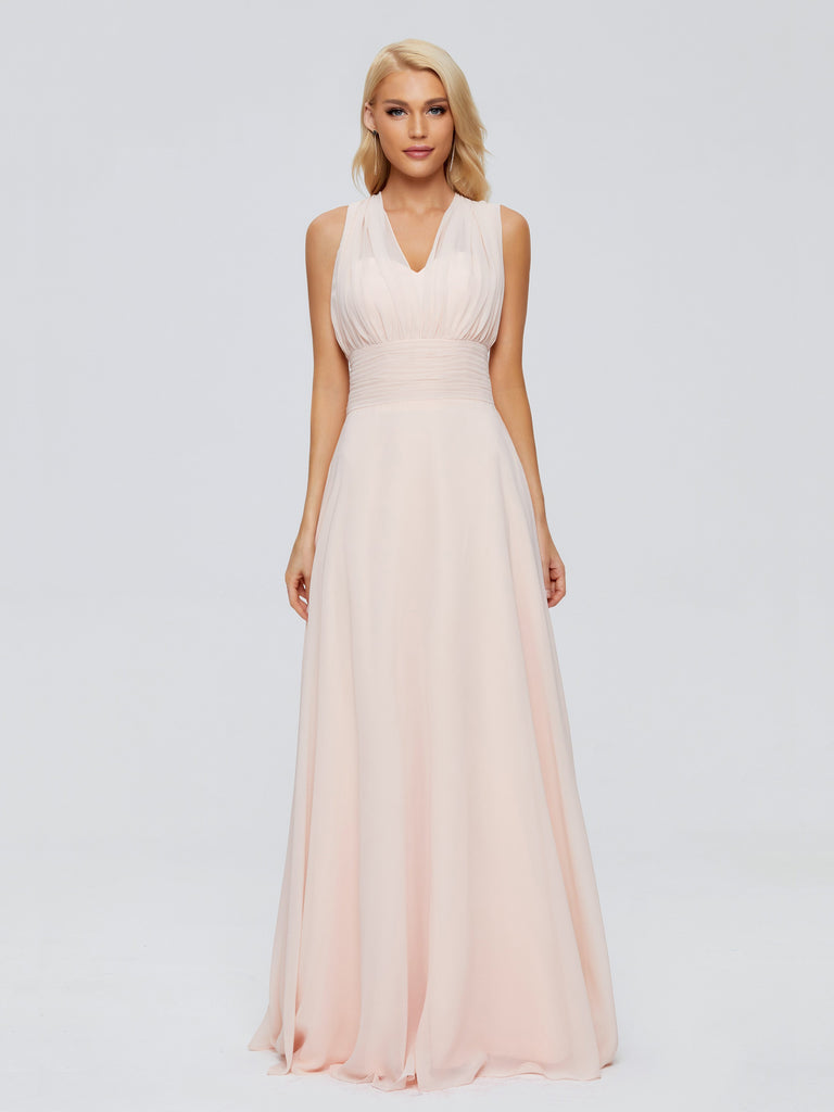 Ximena A-Linie Träger Band Chiffon Brautjungfernkleider