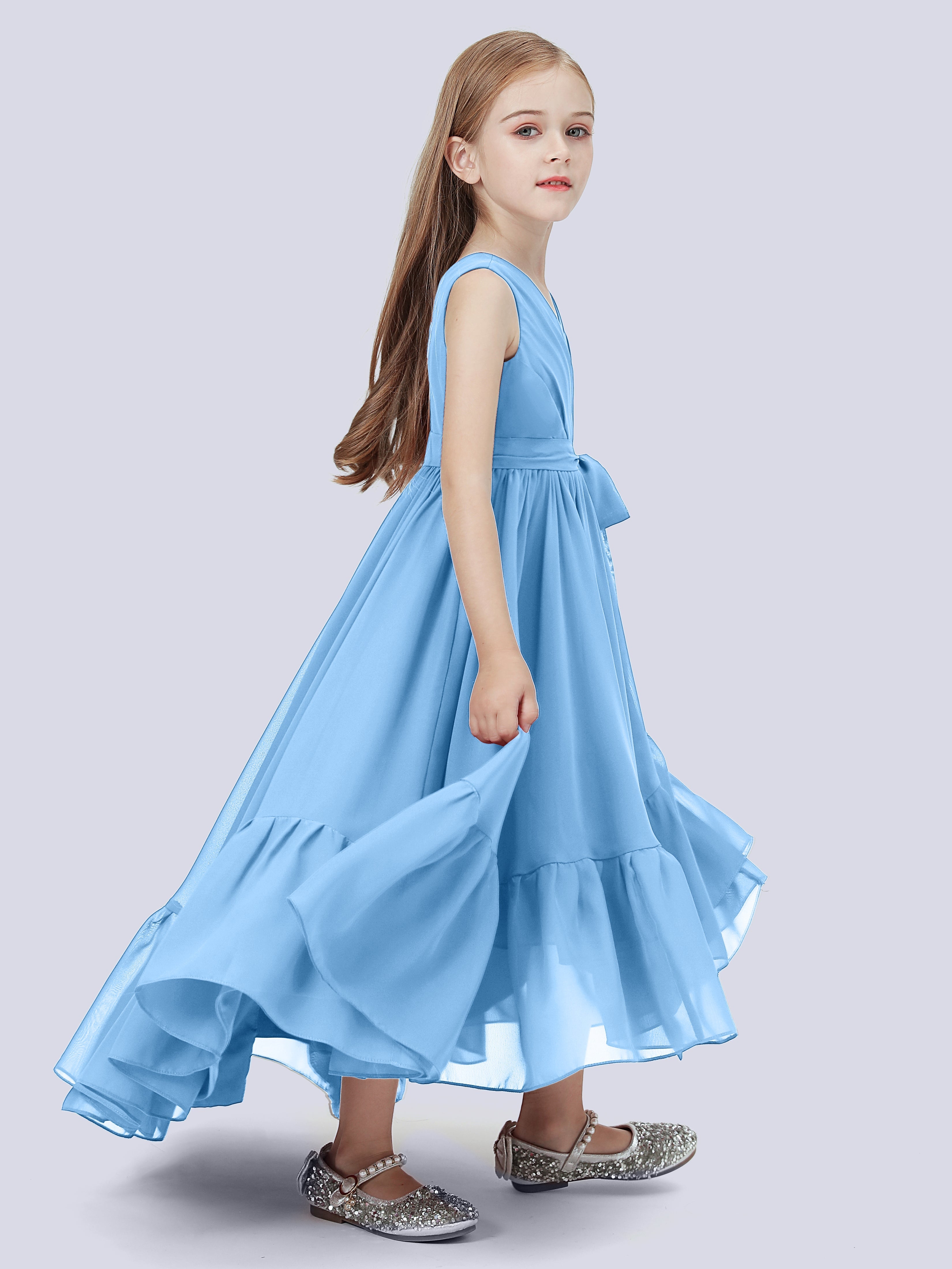 High-Low Chiffon Kleid für Junge Brautjungfern