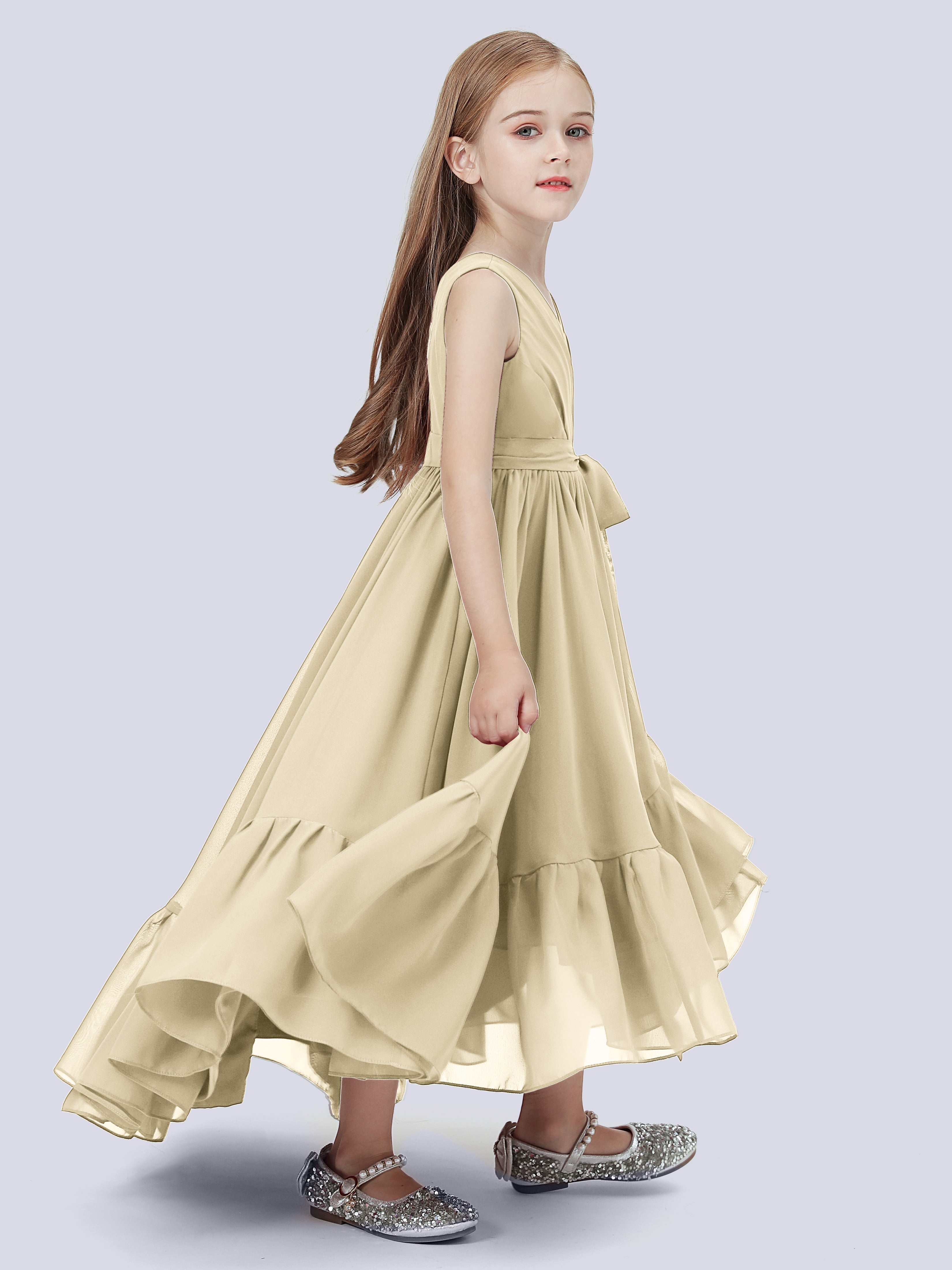 High-Low Chiffon Kleid für Junge Brautjungfern