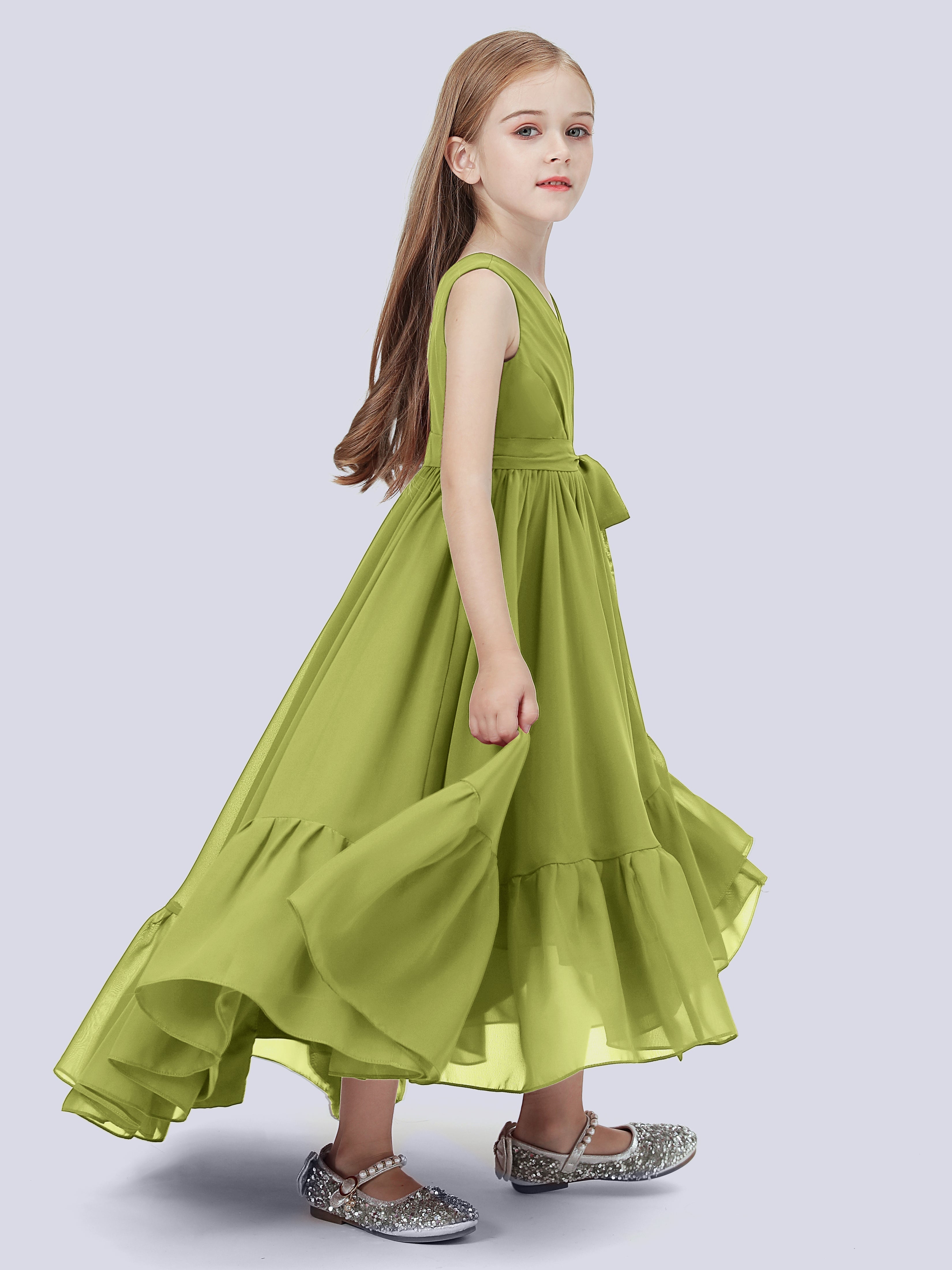 High-Low Chiffon Kleid für Junge Brautjungfern