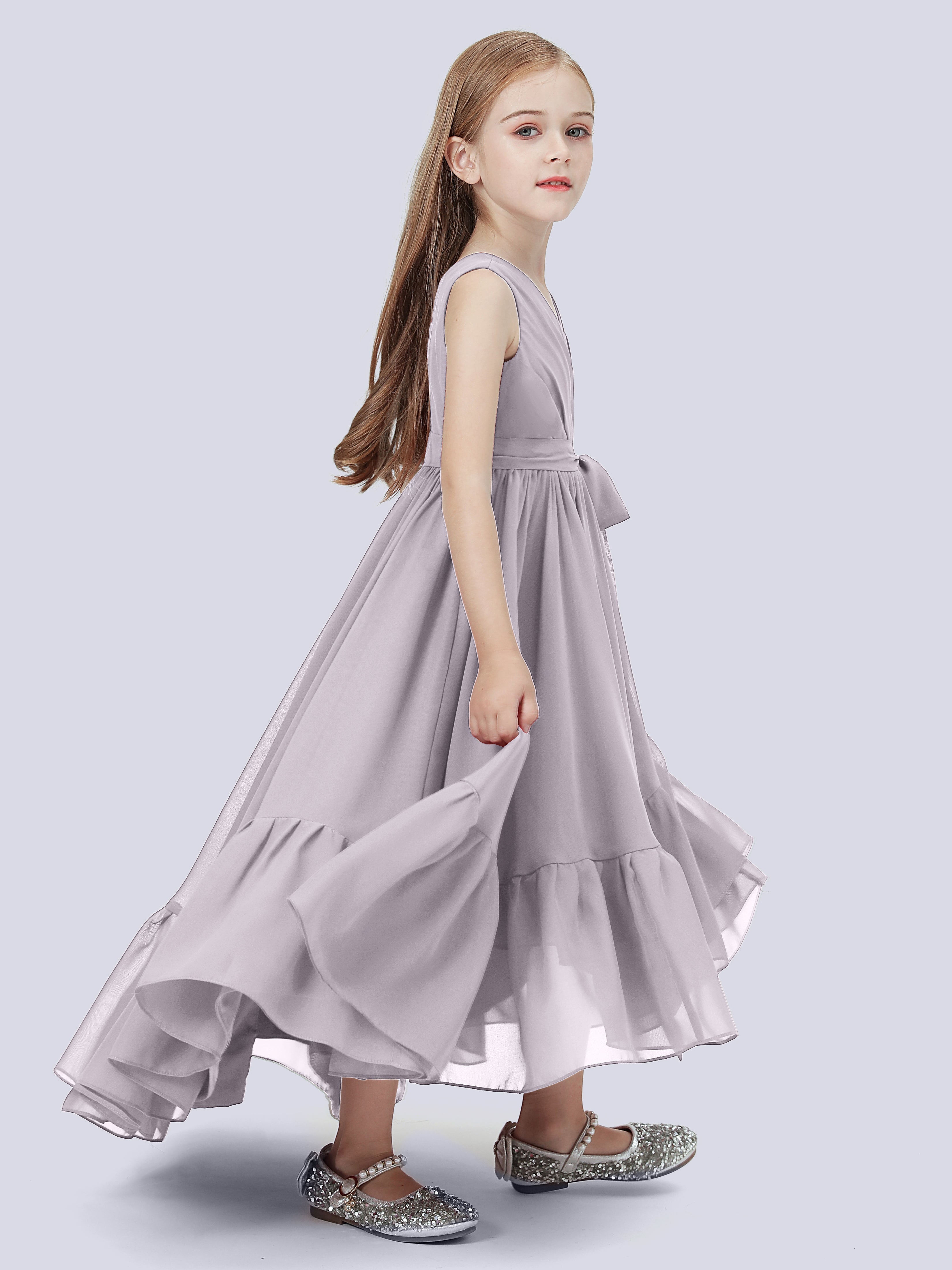 High-Low Chiffon Kleid für Junge Brautjungfern