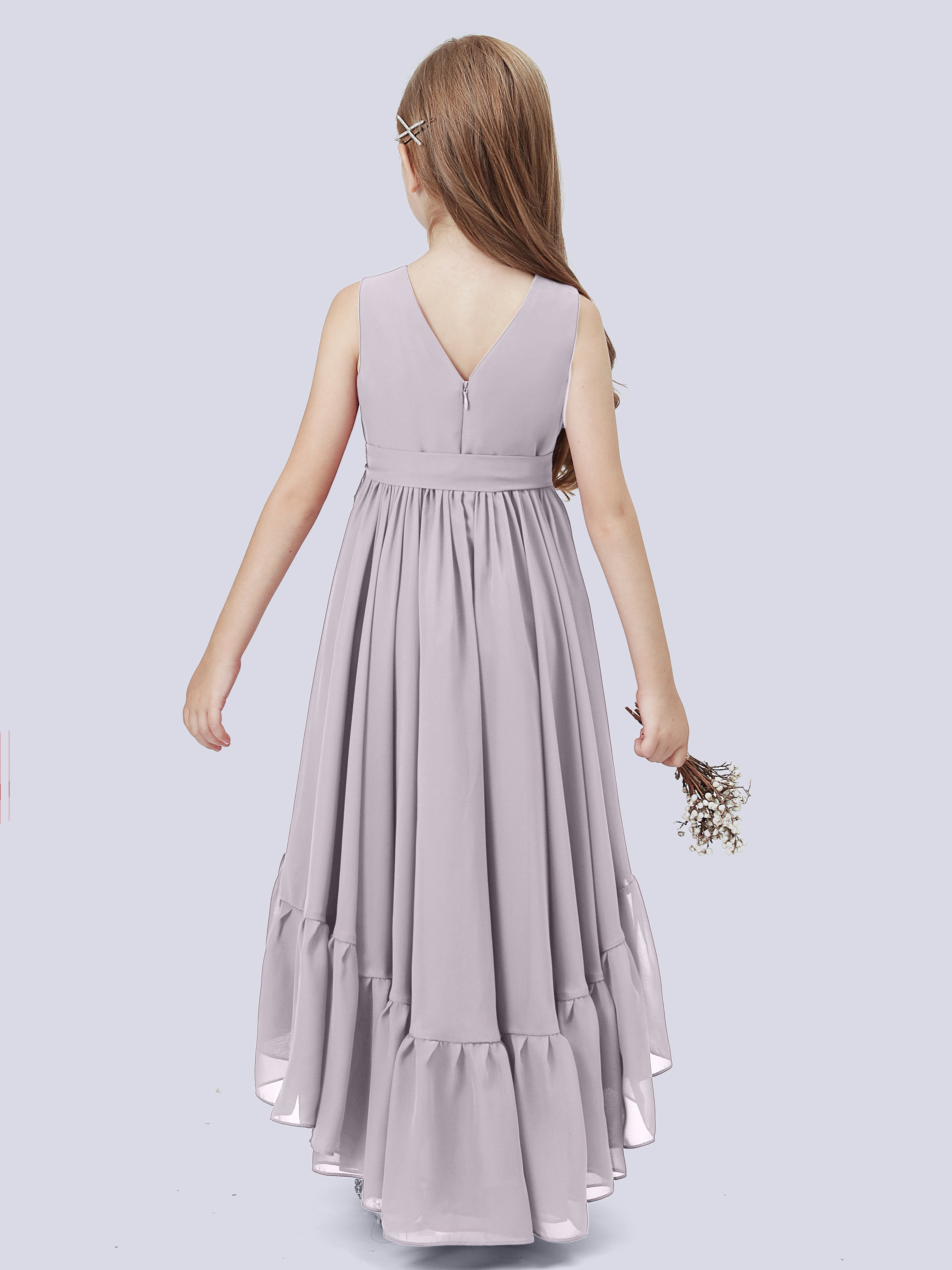 High-Low Chiffon Kleid für Junge Brautjungfern