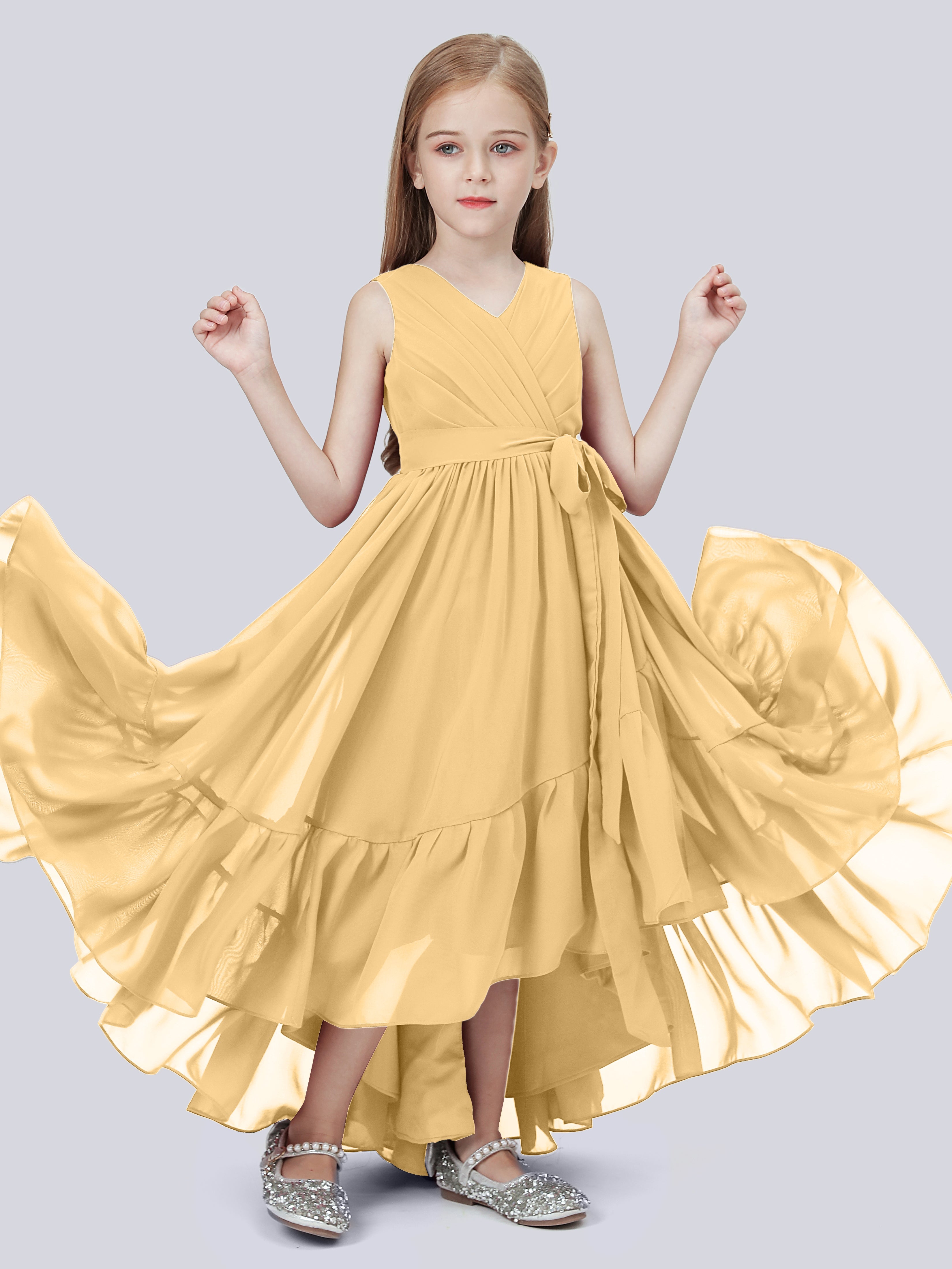 High-Low Chiffon Kleid für Junge Brautjungfern