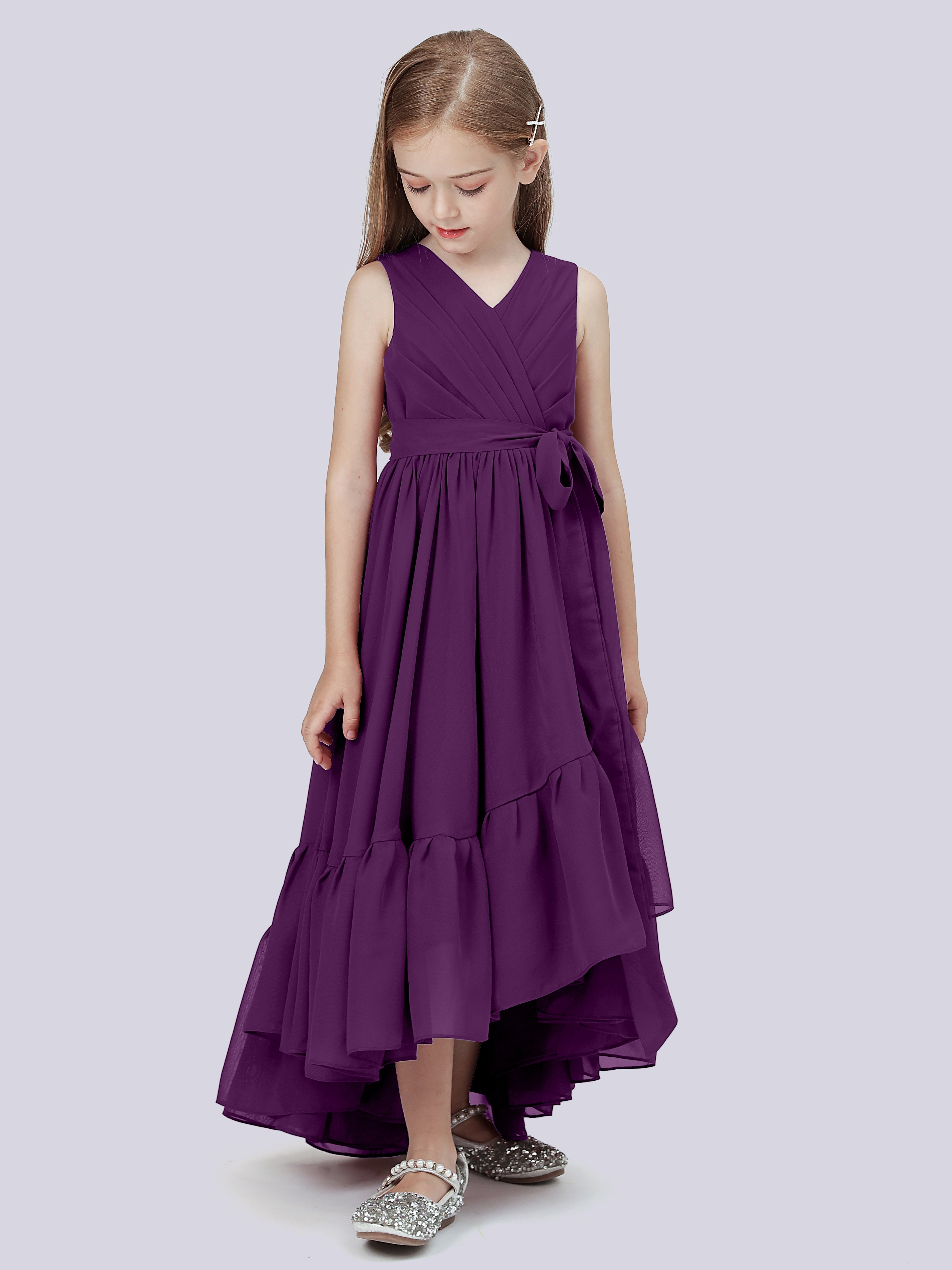 High-Low Chiffon Kleid für Junge Brautjungfern