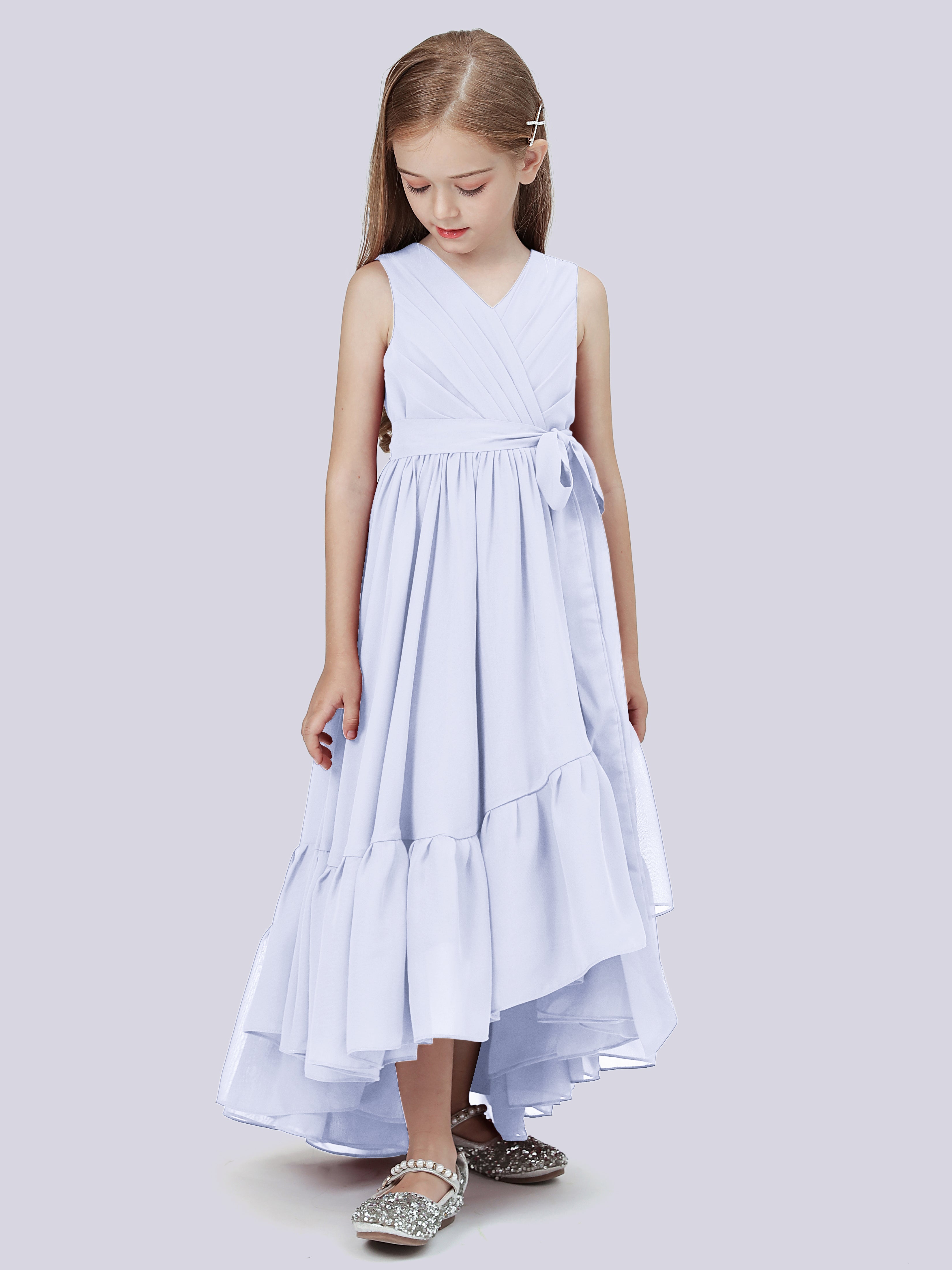 High-Low Chiffon Kleid für Junge Brautjungfern