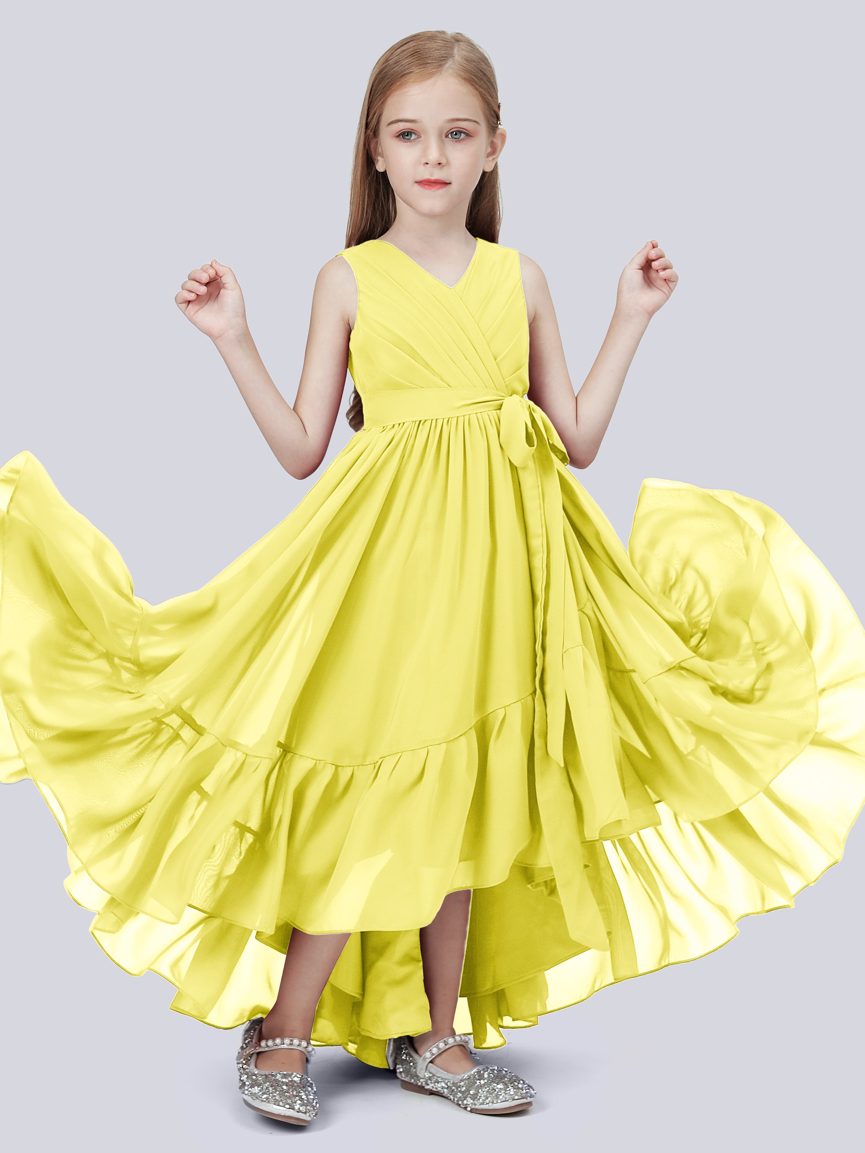 High-Low Chiffon Kleid für Junge Brautjungfern