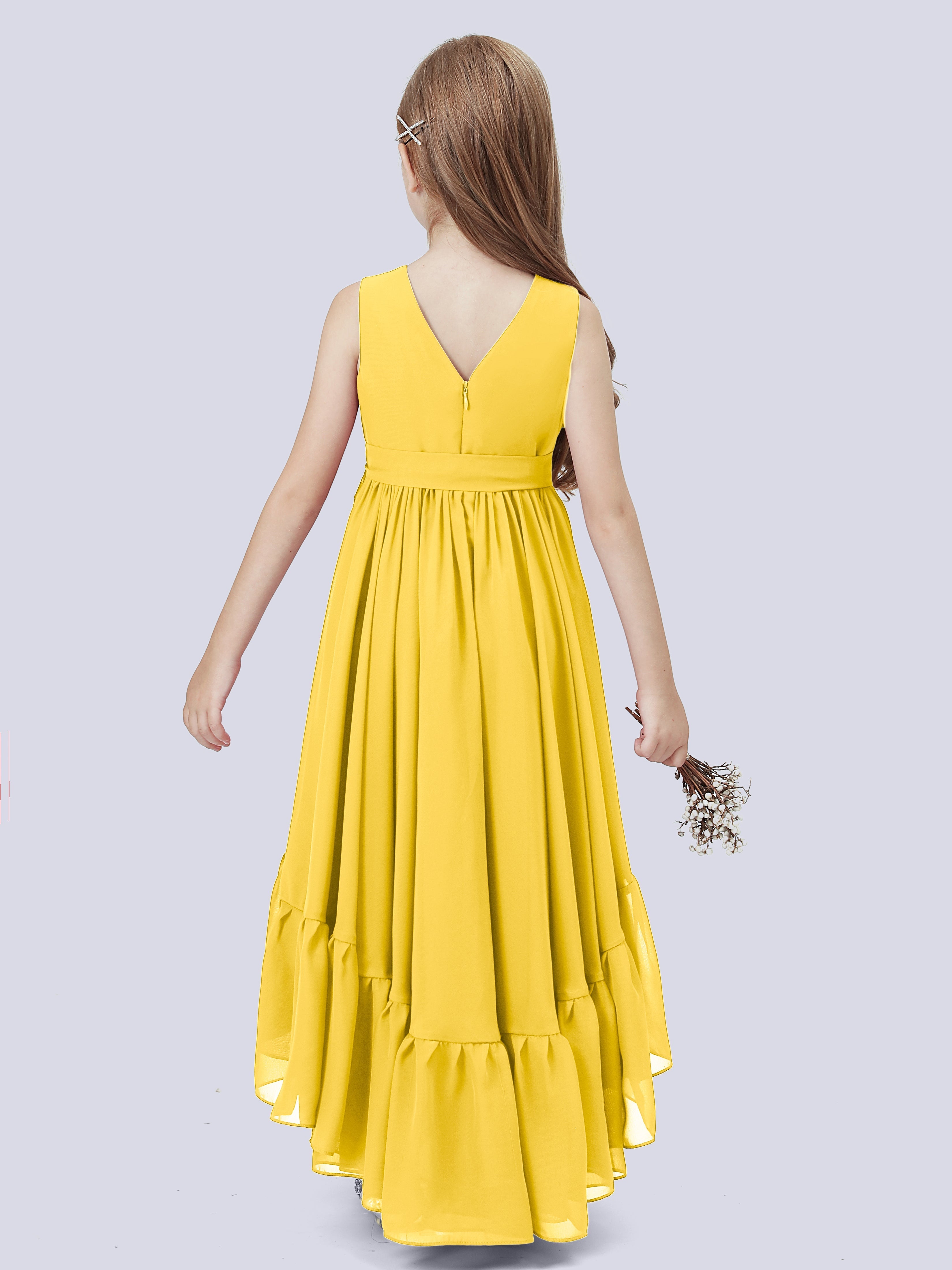 High-Low Chiffon Kleid für Junge Brautjungfern