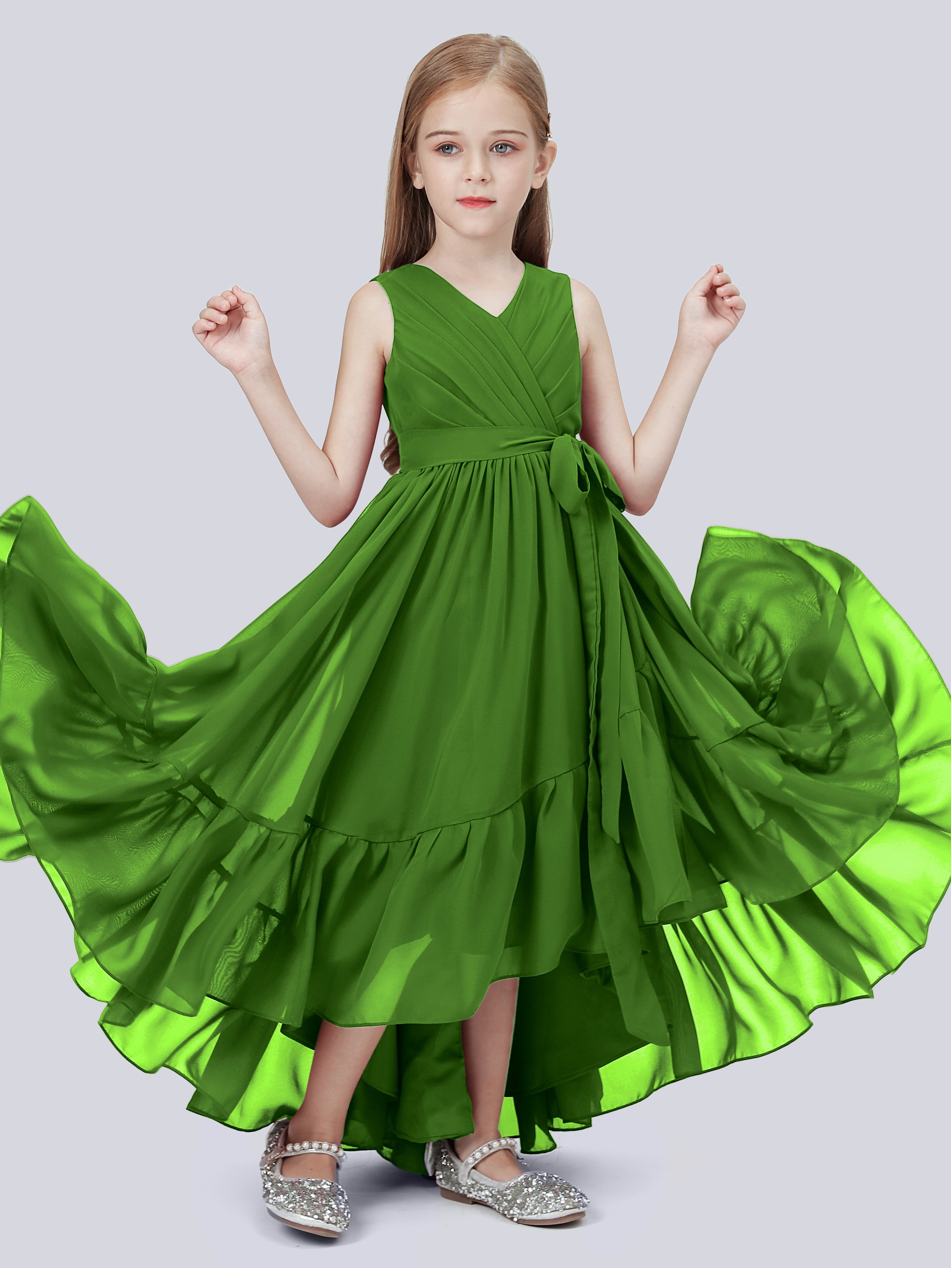 High-Low Chiffon Kleid für Junge Brautjungfern