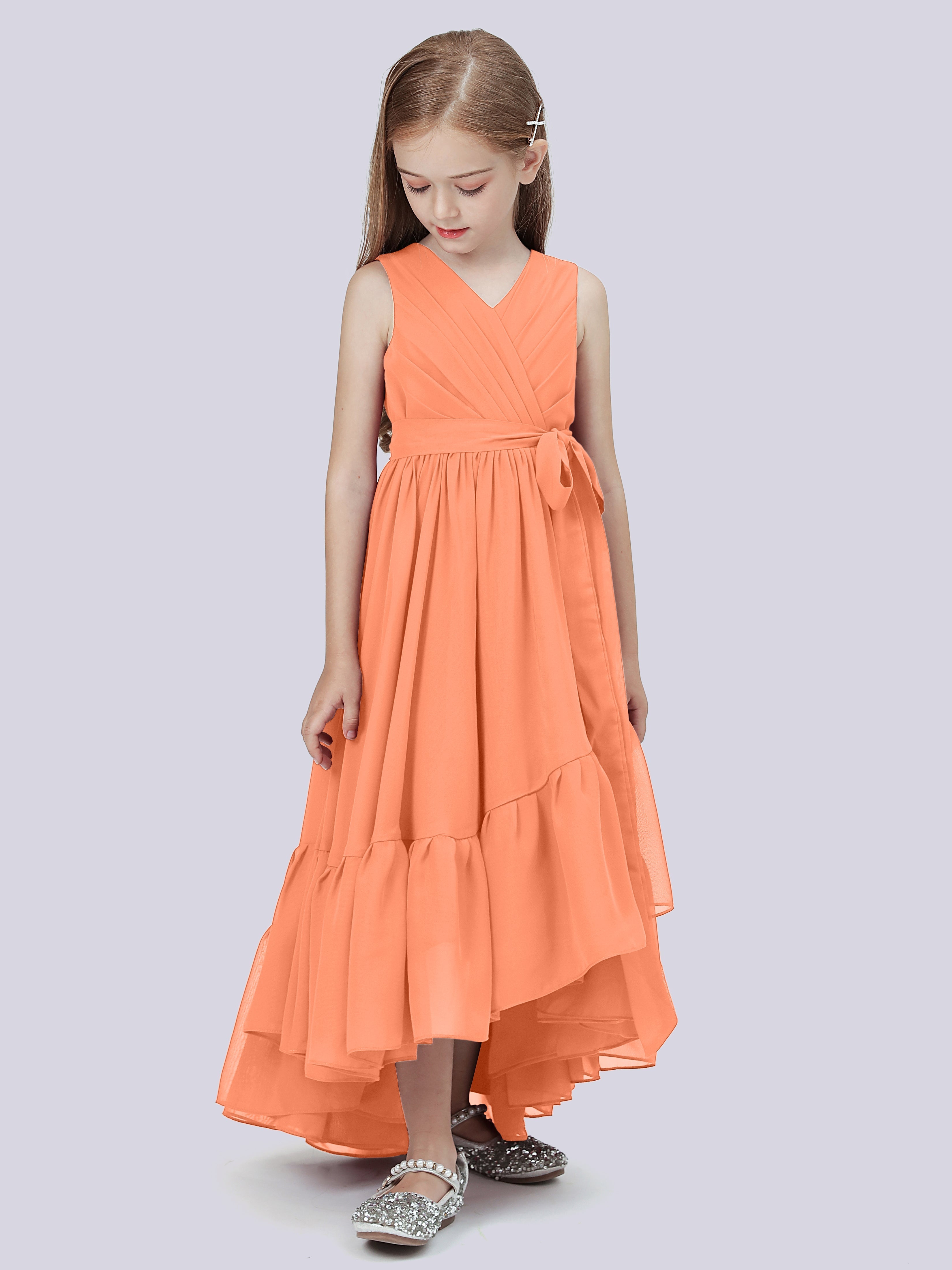 High-Low Chiffon Kleid für Junge Brautjungfern