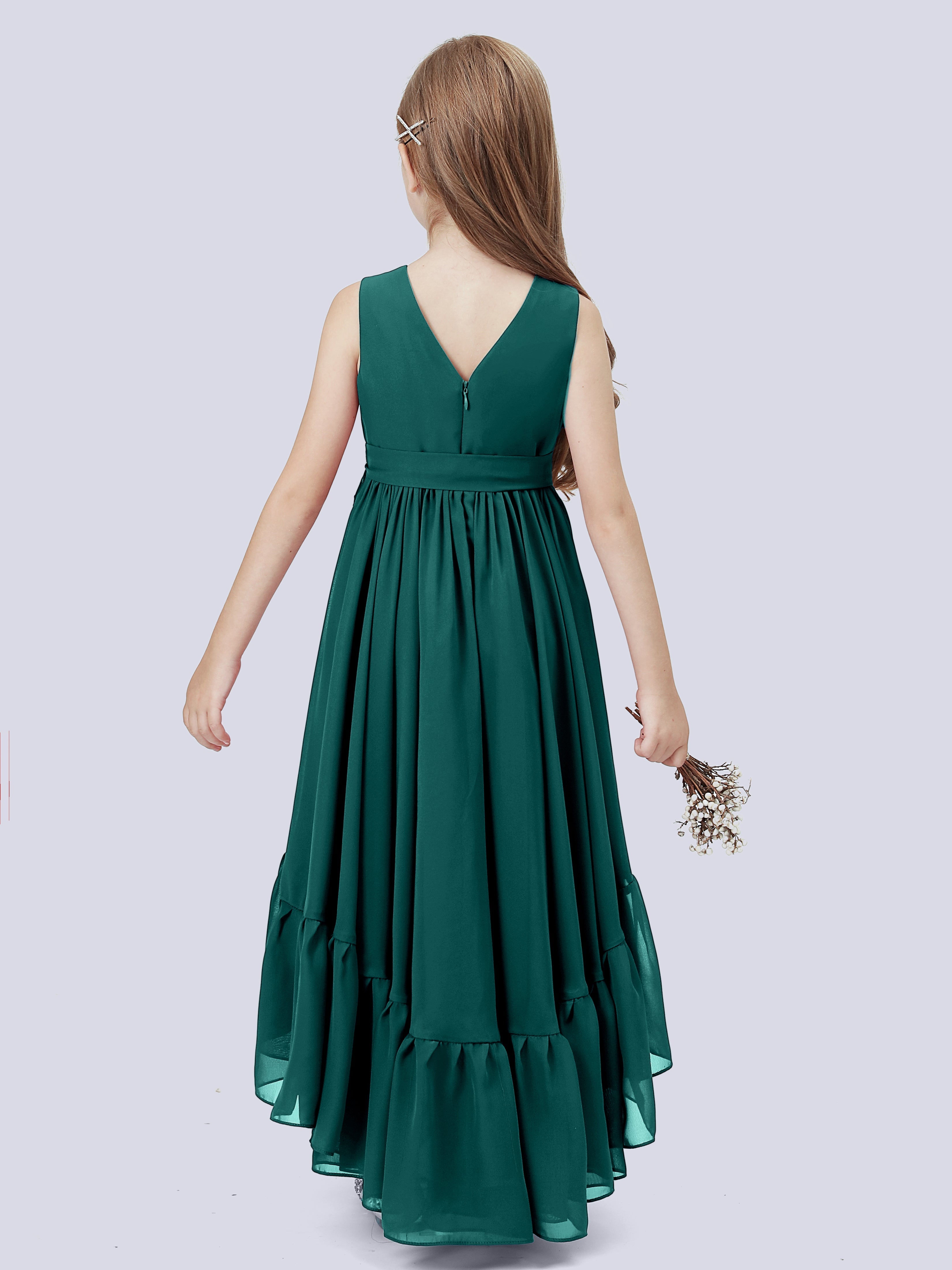 High-Low Chiffon Kleid für Junge Brautjungfern