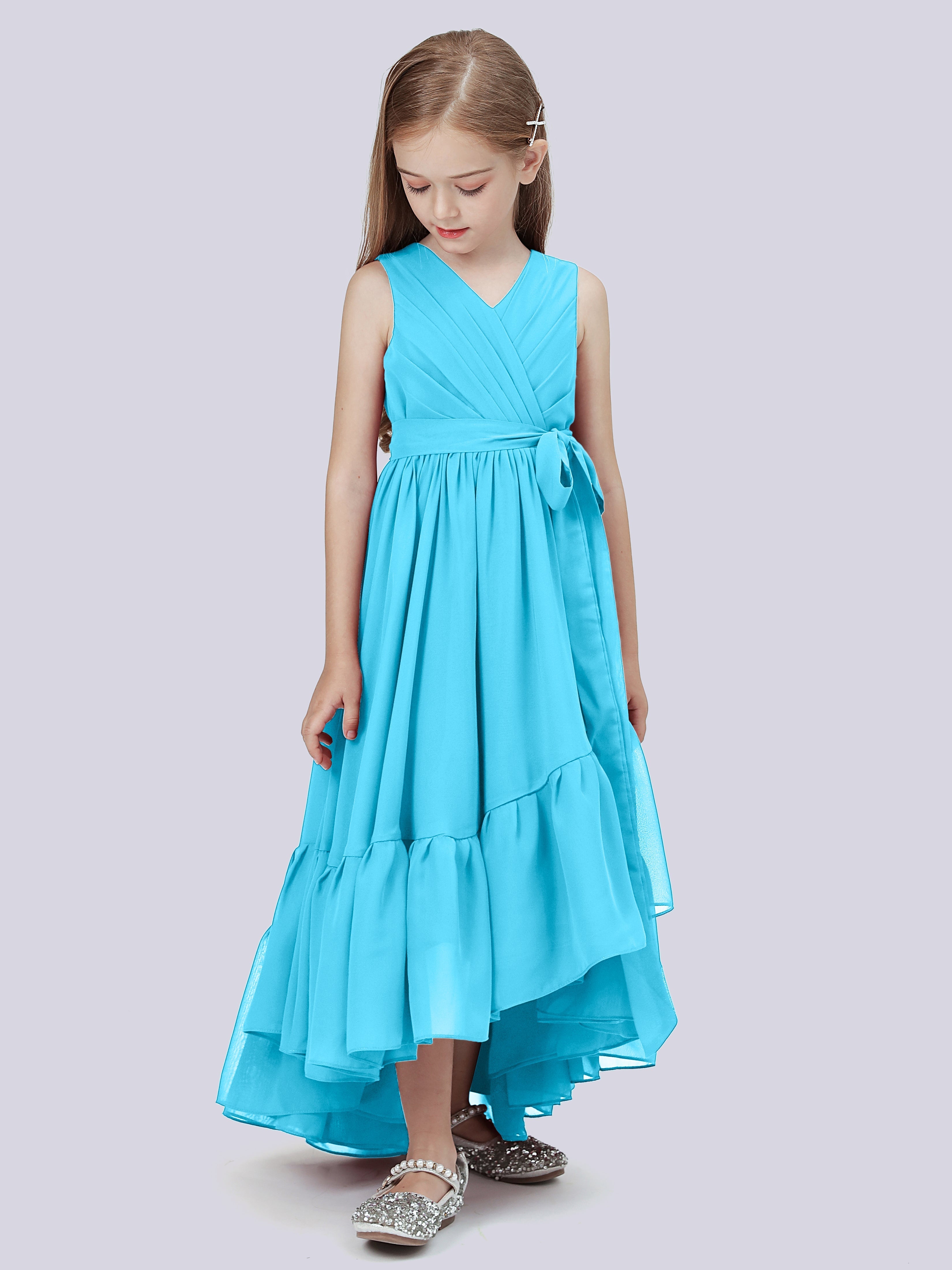 High-Low Chiffon Kleid für Junge Brautjungfern