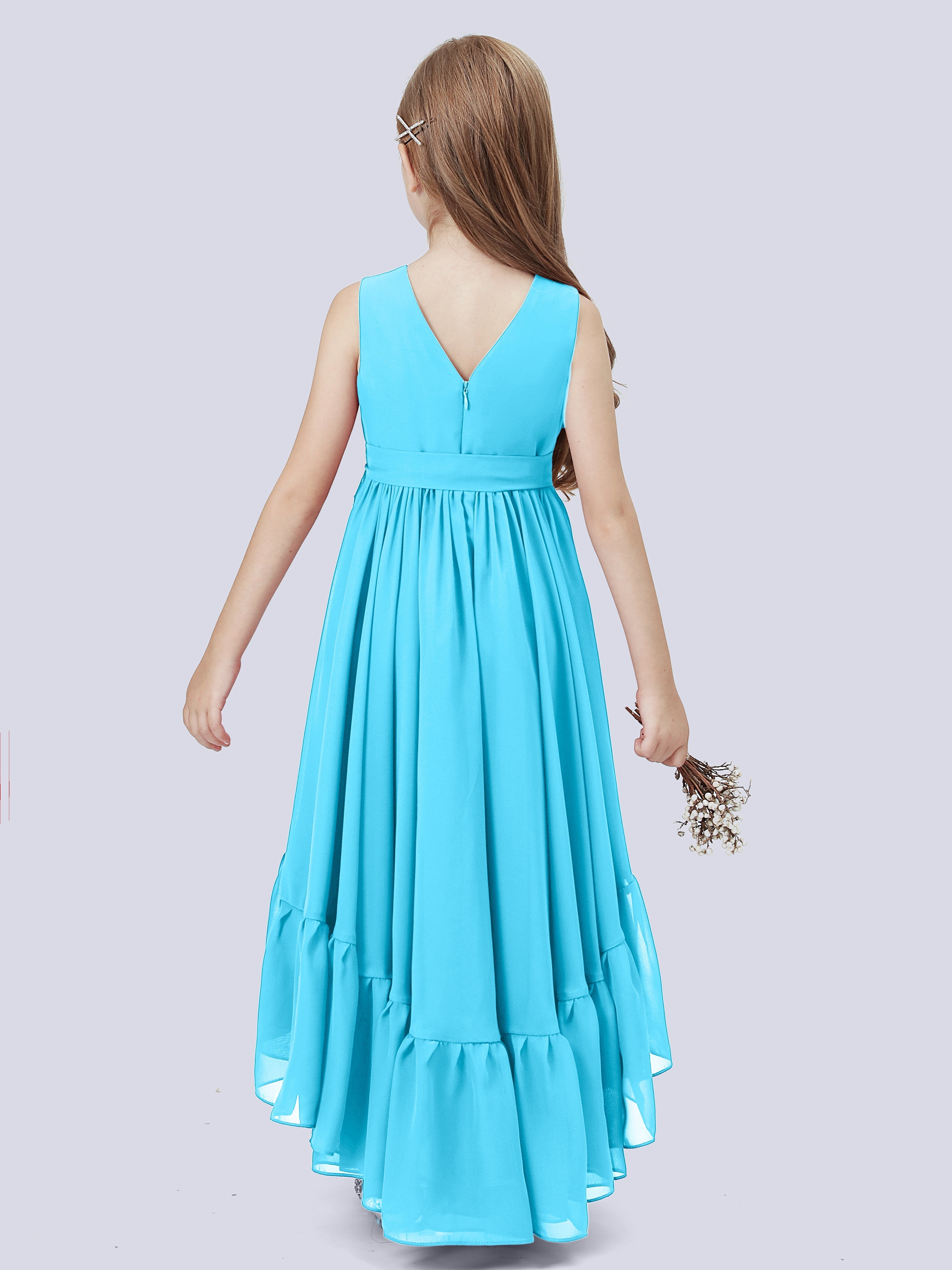 High-Low Chiffon Kleid für Junge Brautjungfern