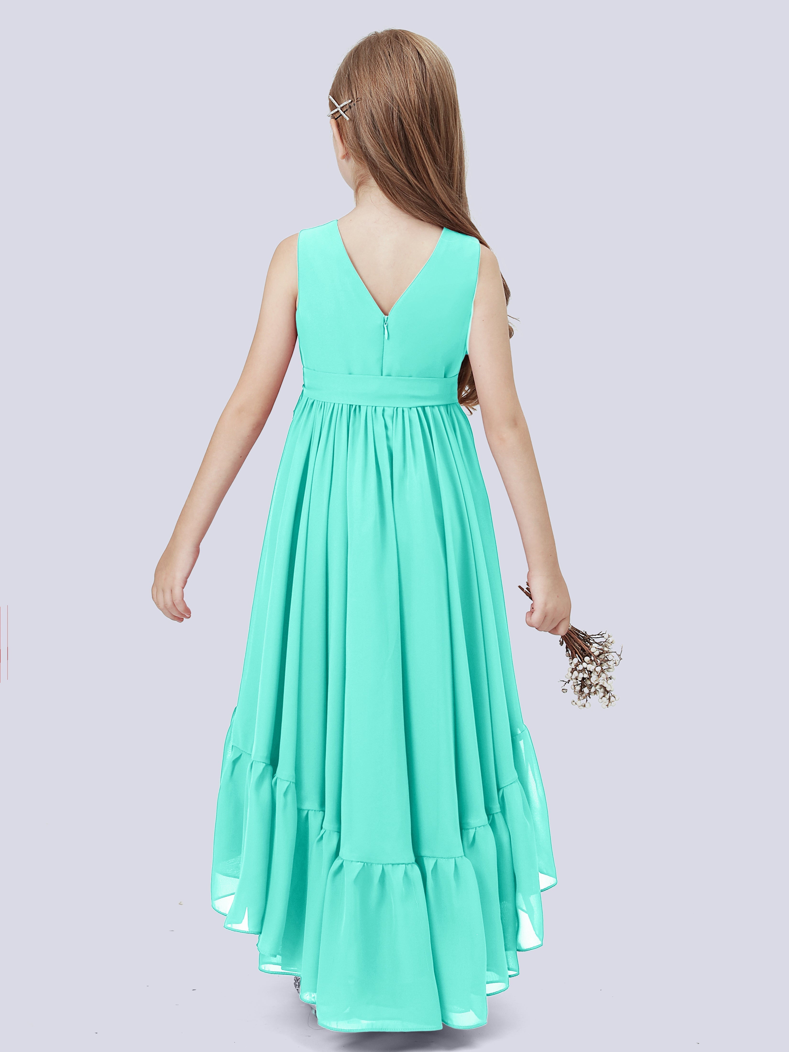 High-Low Chiffon Kleid für Junge Brautjungfern