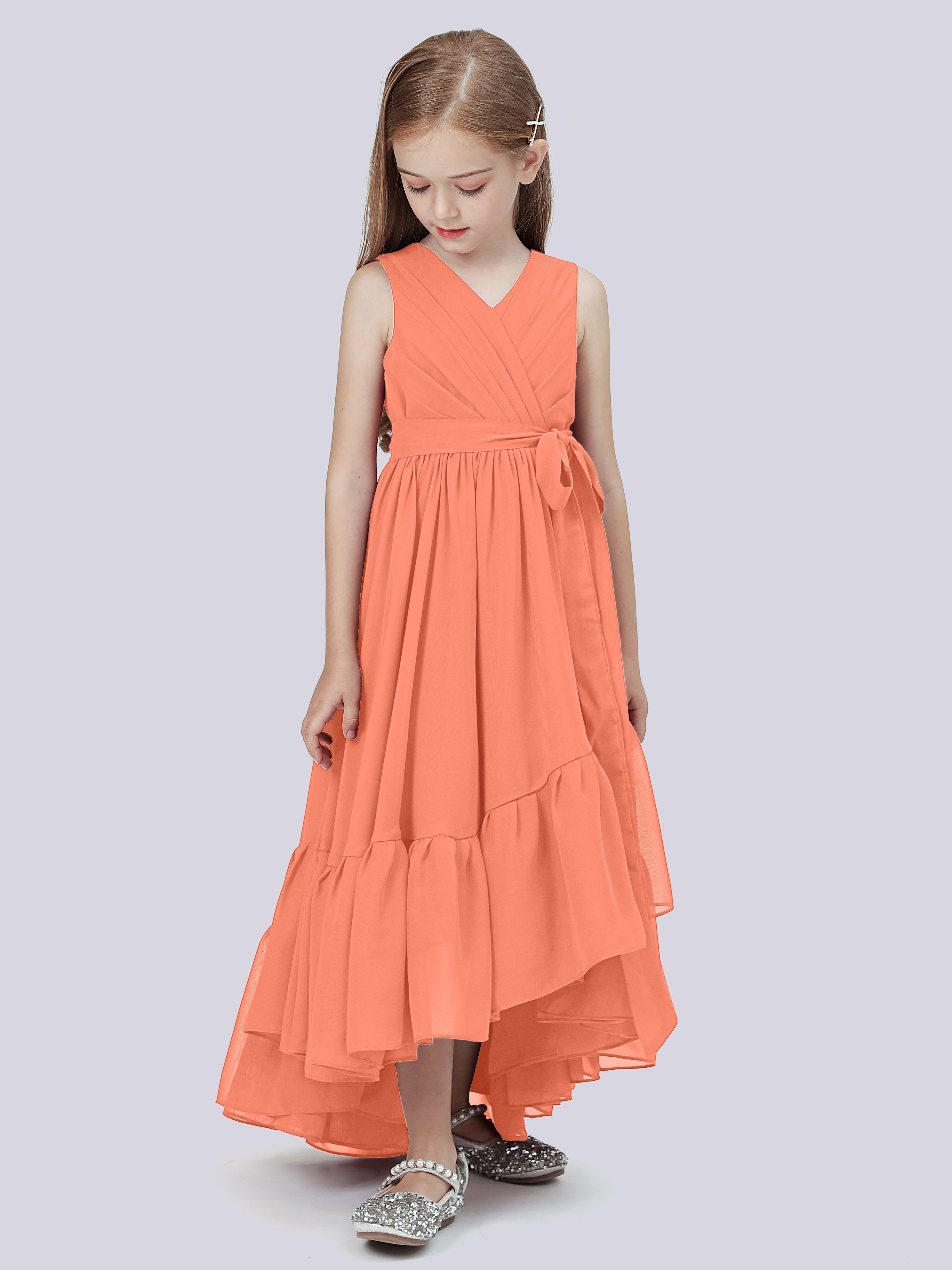 High-Low Chiffon Kleid für Junge Brautjungfern