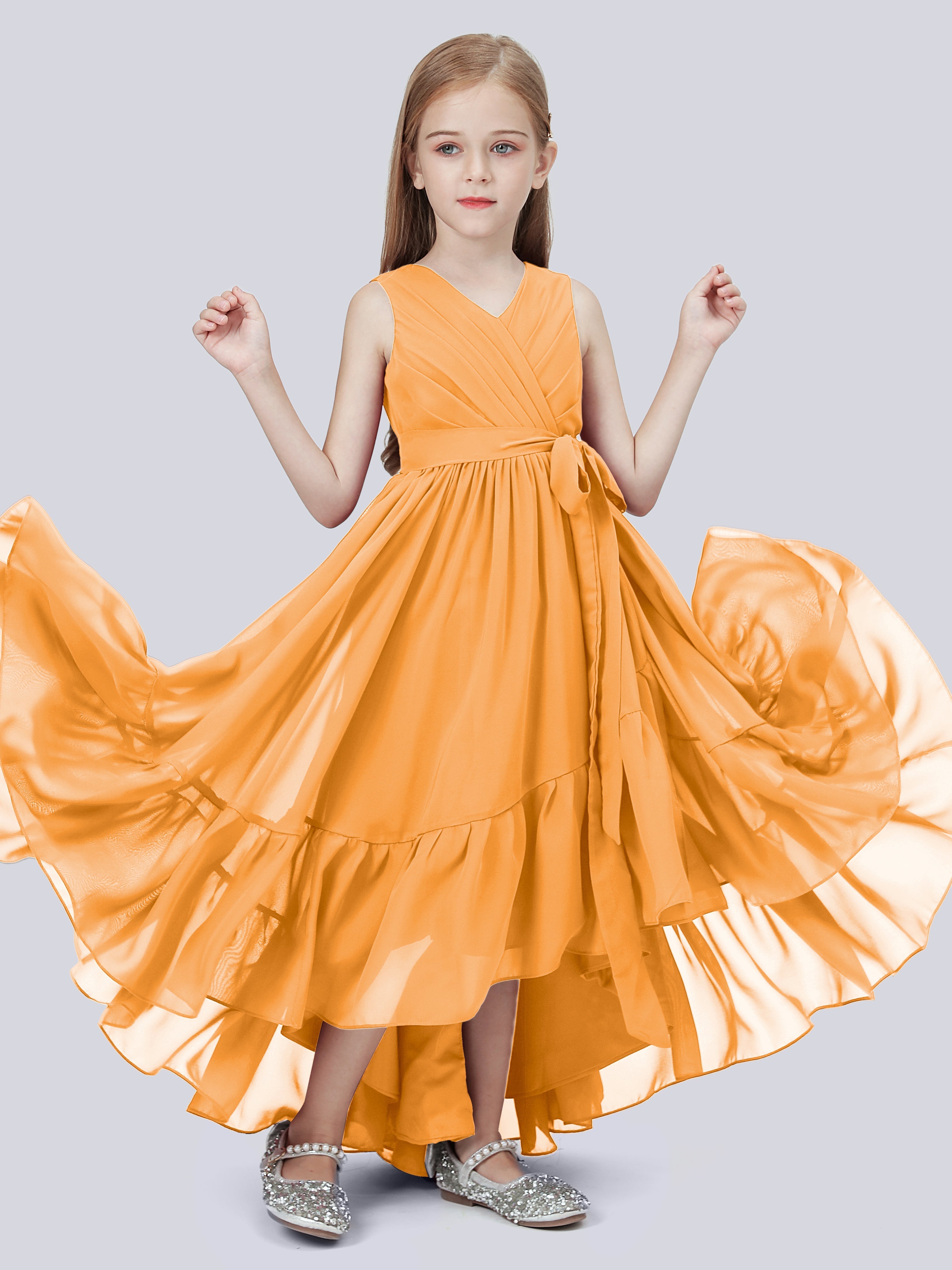 High-Low Chiffon Kleid für Junge Brautjungfern