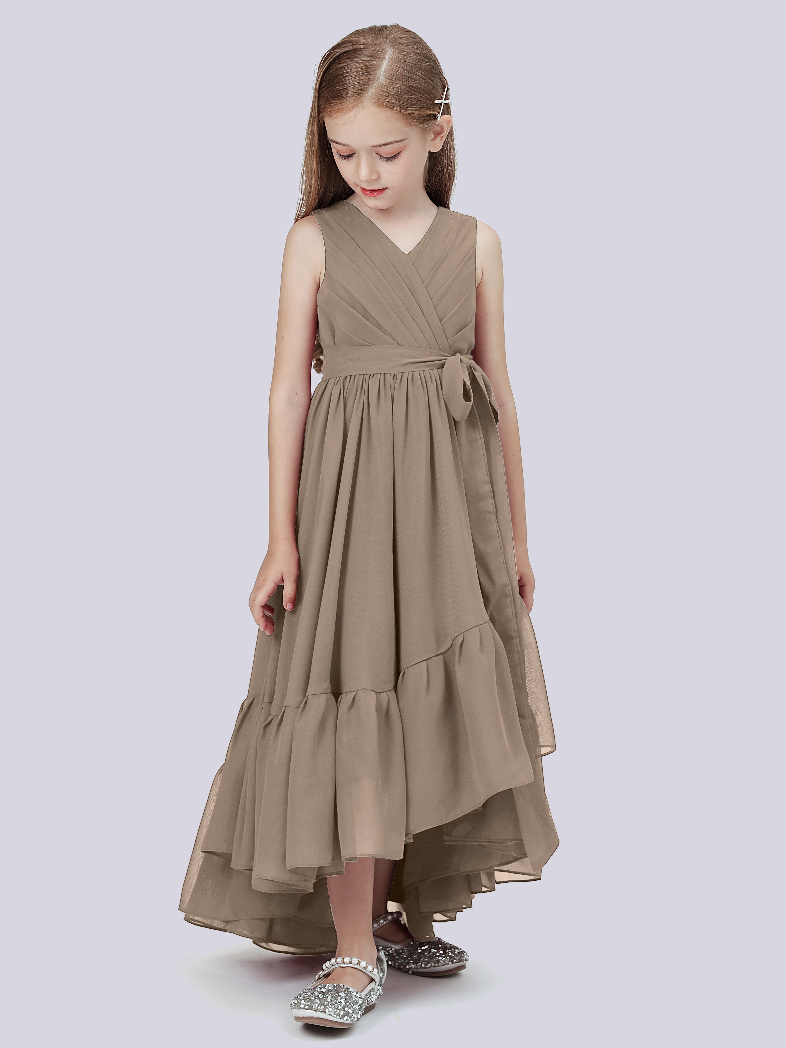 High-Low Chiffon Kleid für Junge Brautjungfern