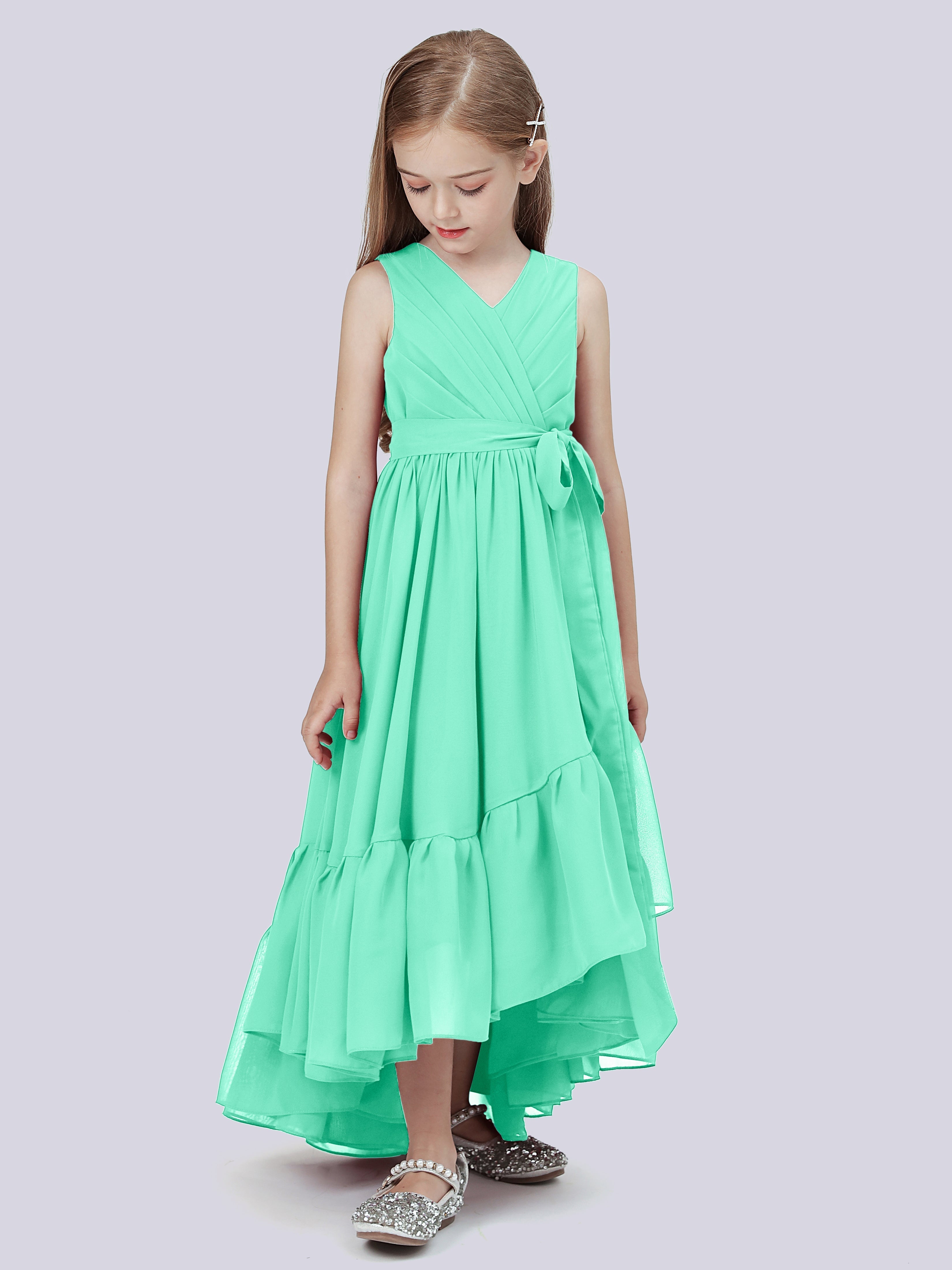 High-Low Chiffon Kleid für Junge Brautjungfern