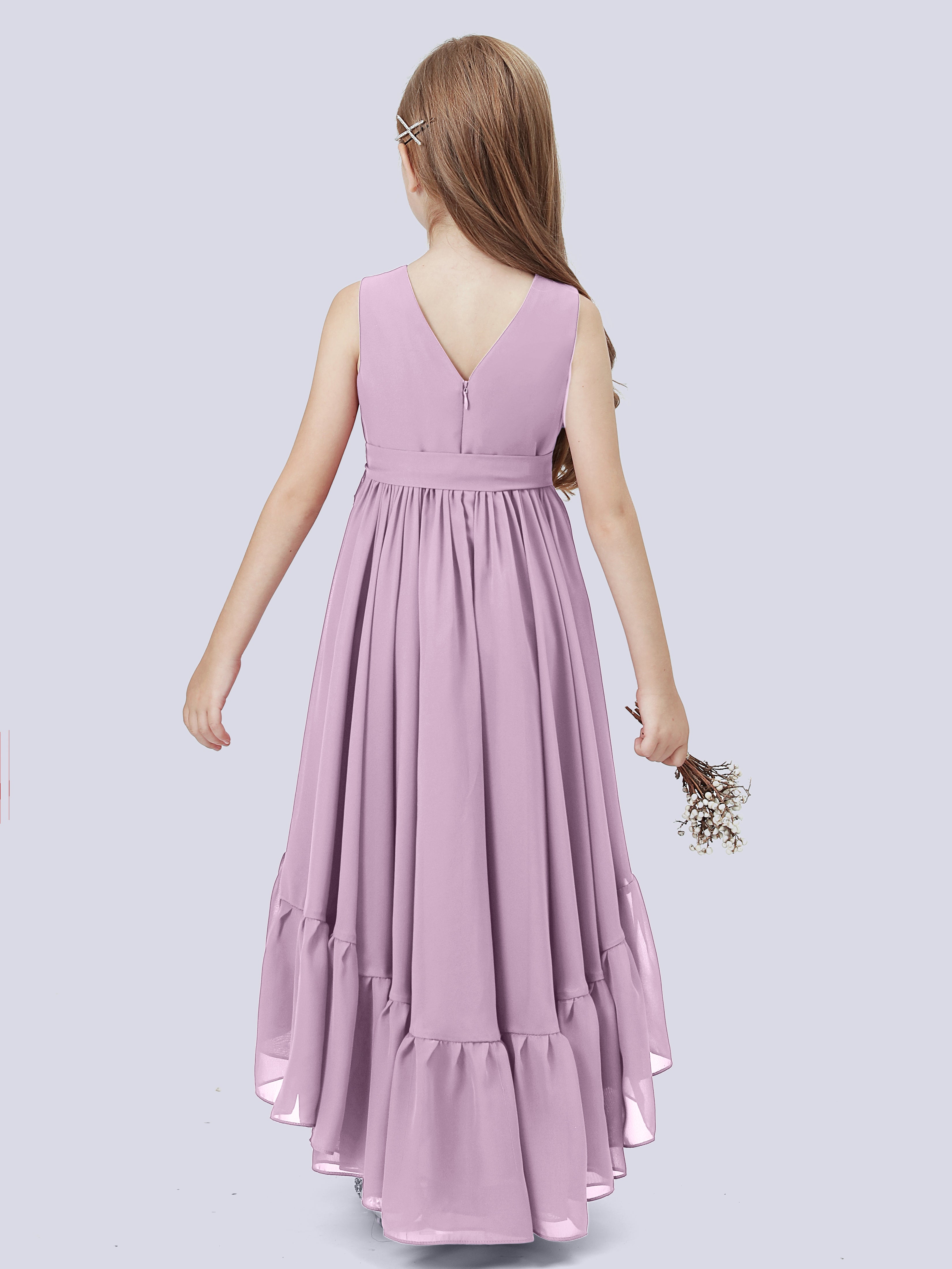 High-Low Chiffon Kleid für Junge Brautjungfern