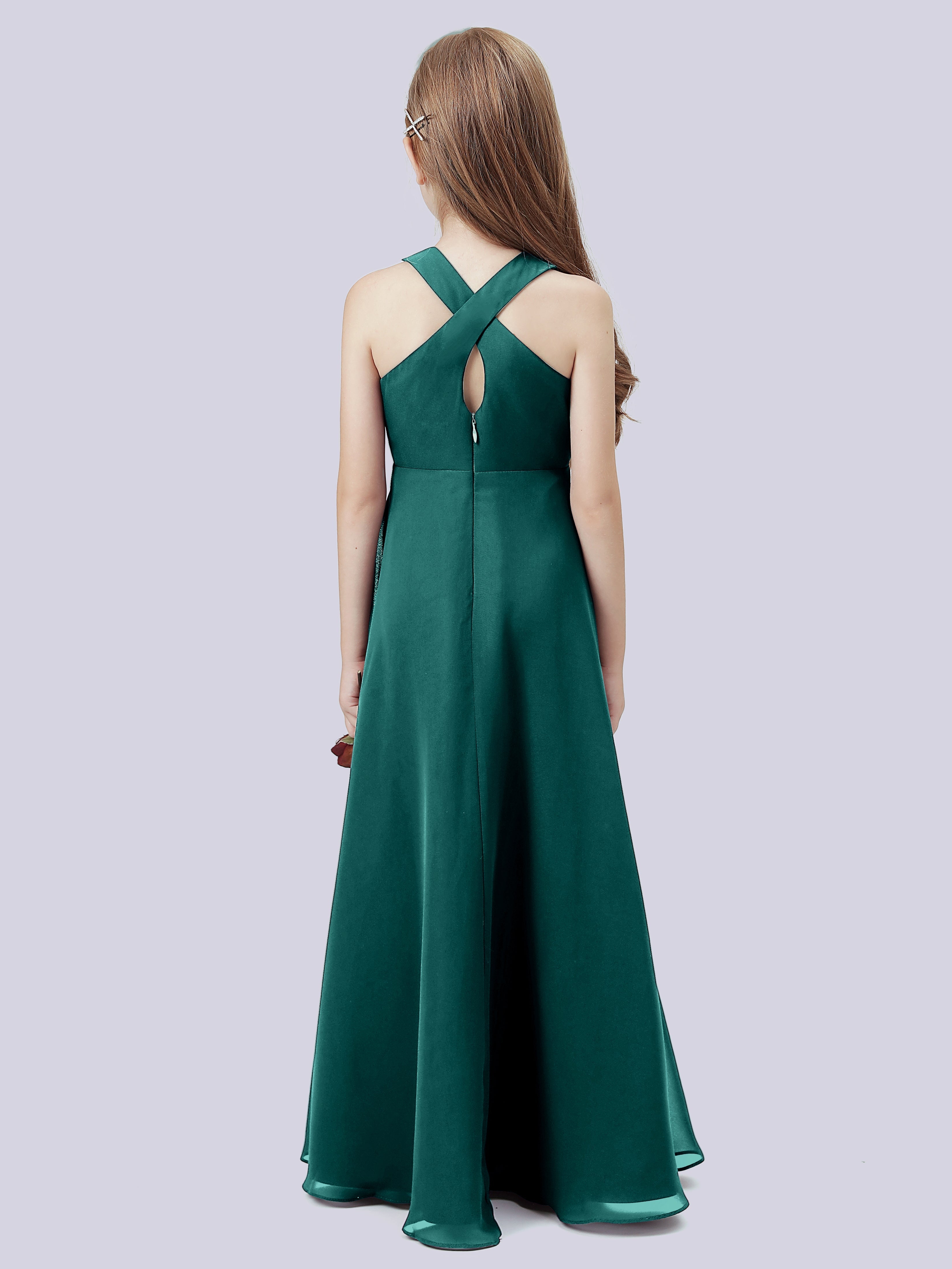 Überkreuztes Chiffon Kleid für Junge Brautjungfern