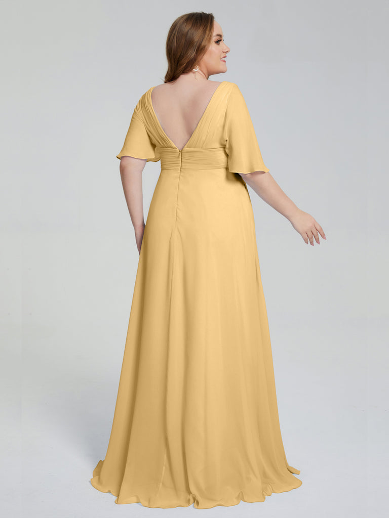 Daniela Elegante kurzen Ärmeln Brautjungfernkleider in Übergröße